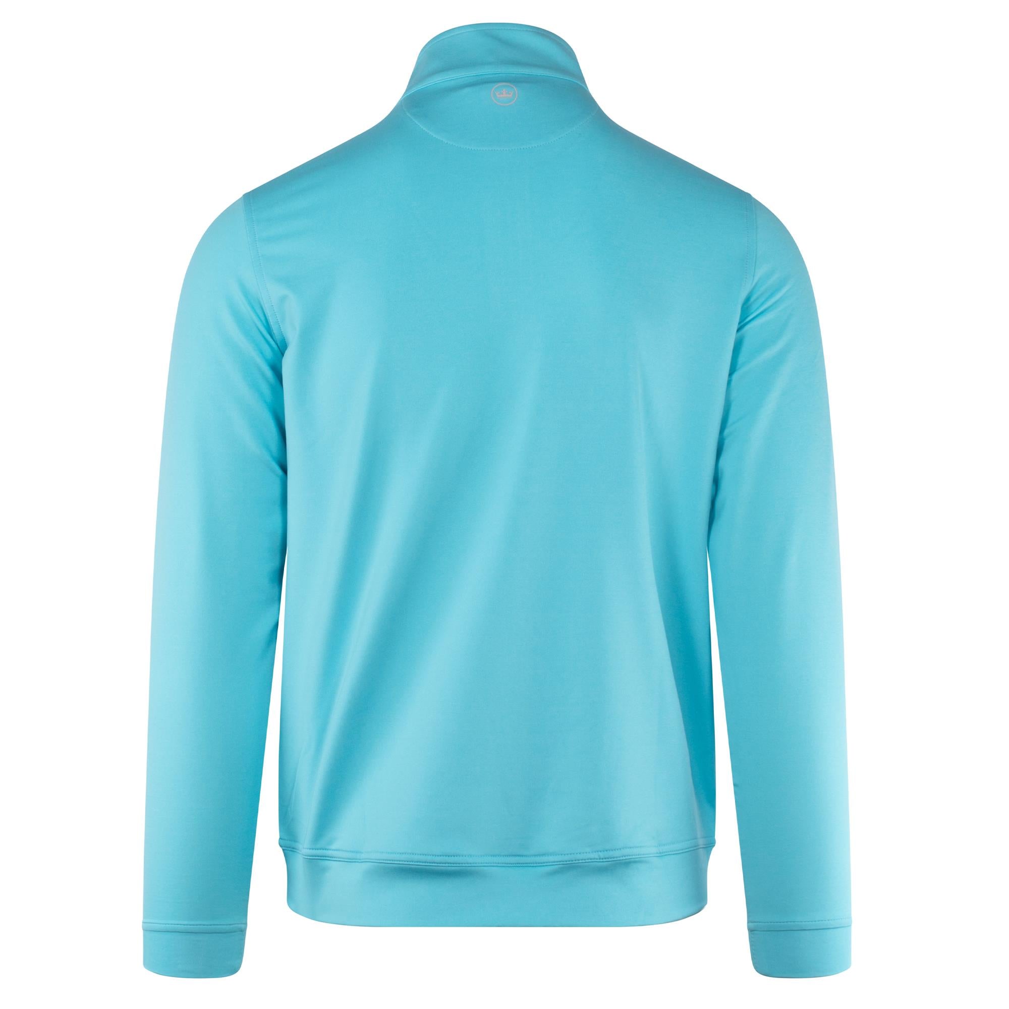 Back product view of Peter Millar Perth Mélange Quarter-Zip Mid Layer – designer golf midlayer for men