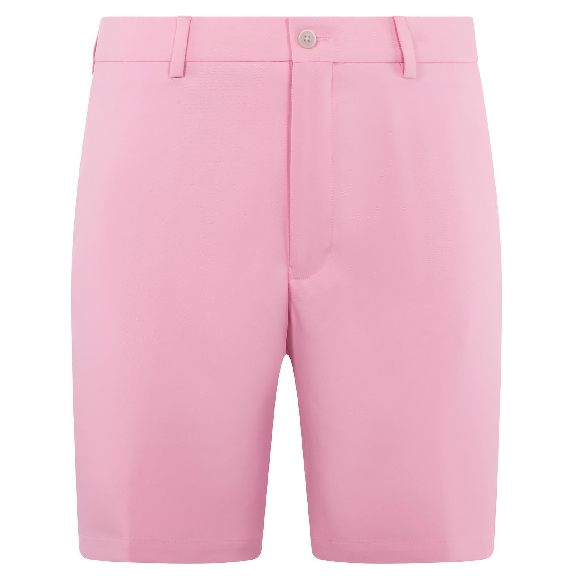 Front view of Peter Millar Salem High Drape Performance Shorts in Pink Vale – mens golf shorts from Peter Millar UK