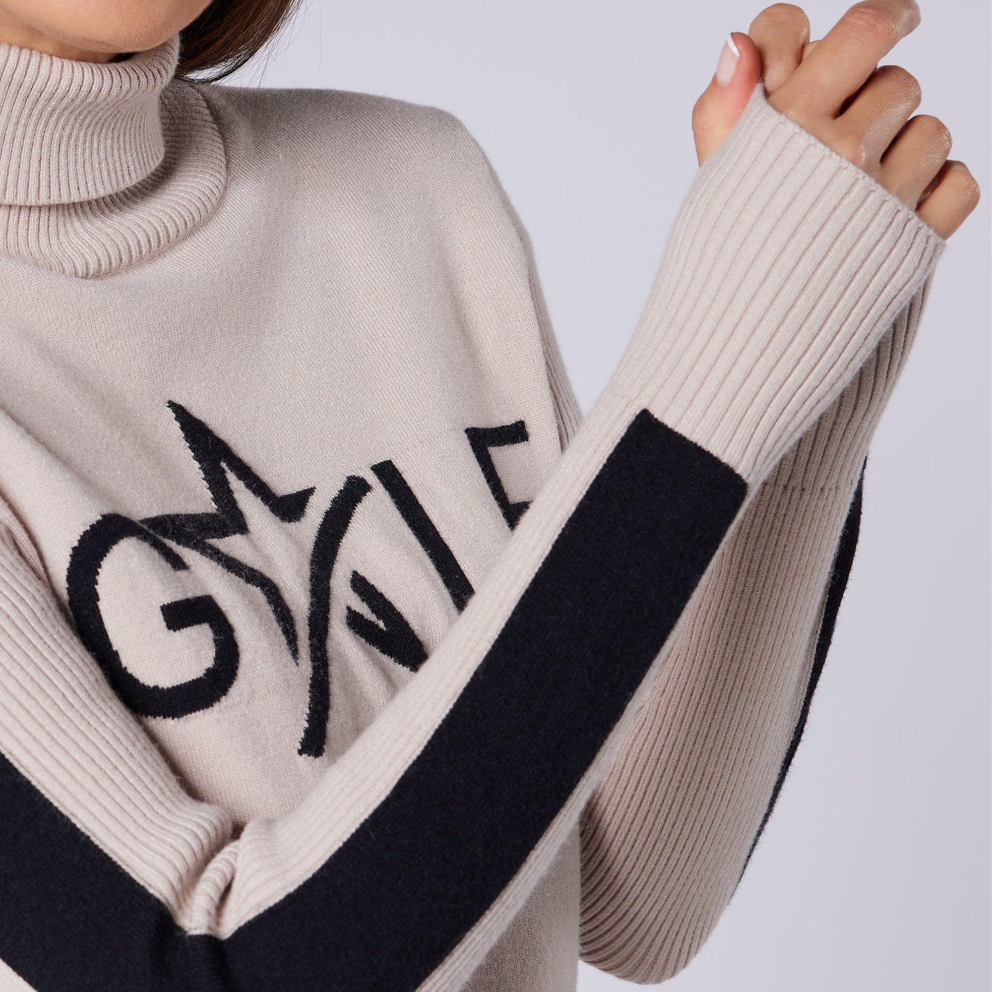 Swing Out Sister Sabrina Ladies Knit Golf Sweater Gilded Beige