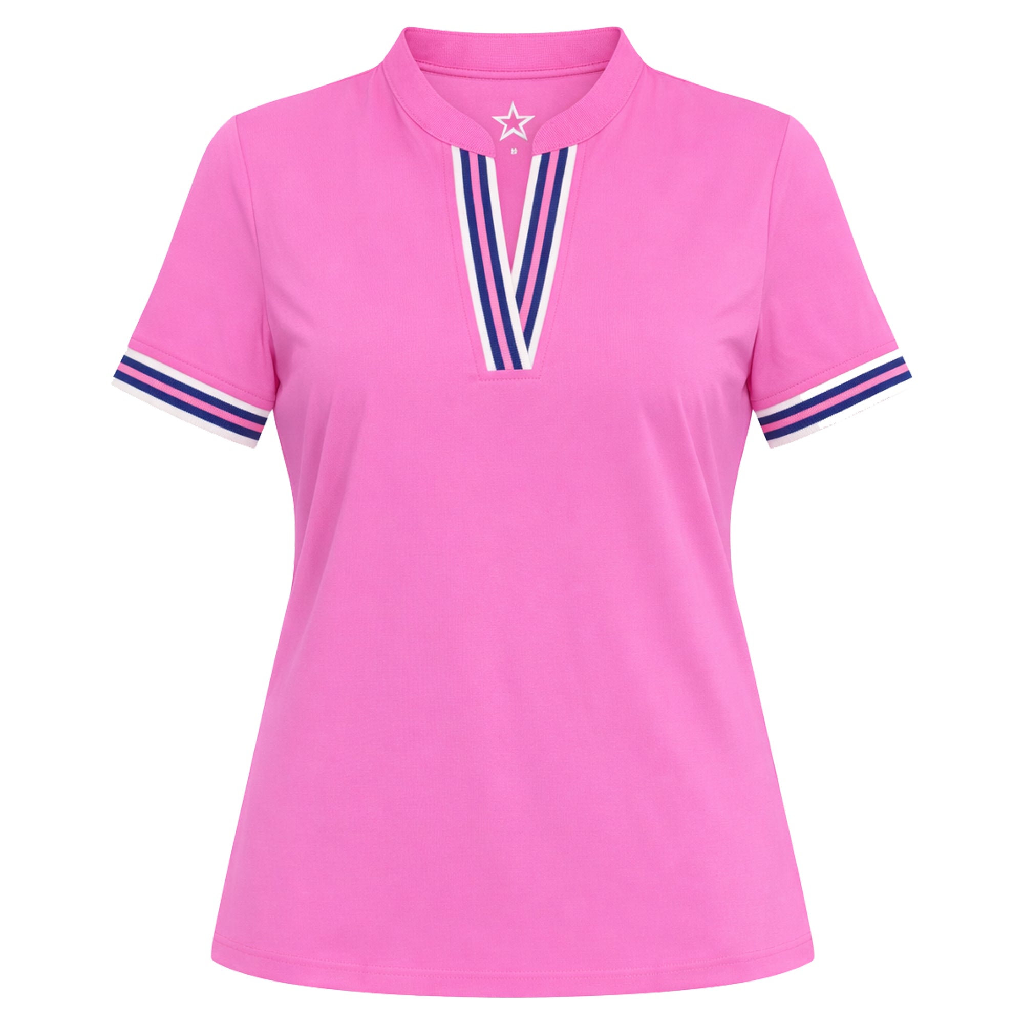 Swing Out Sister Tide Cap Sleeve Ladies Golf Polo Shirt Super Pink