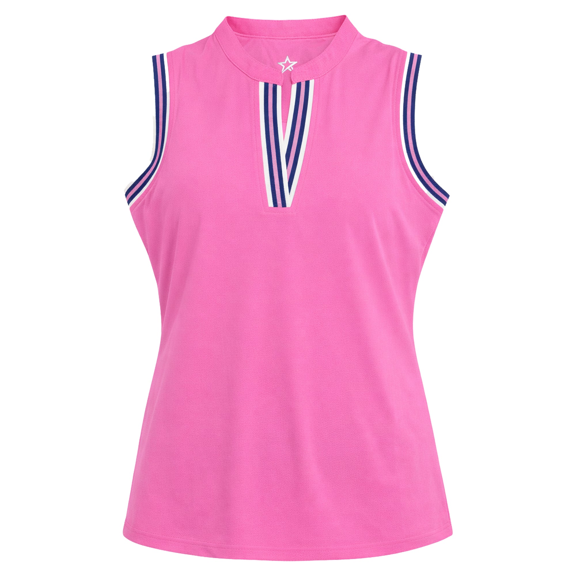Swing Out Sister Tide Ladies Sleeveless Golf Polo Shirt Super Pink