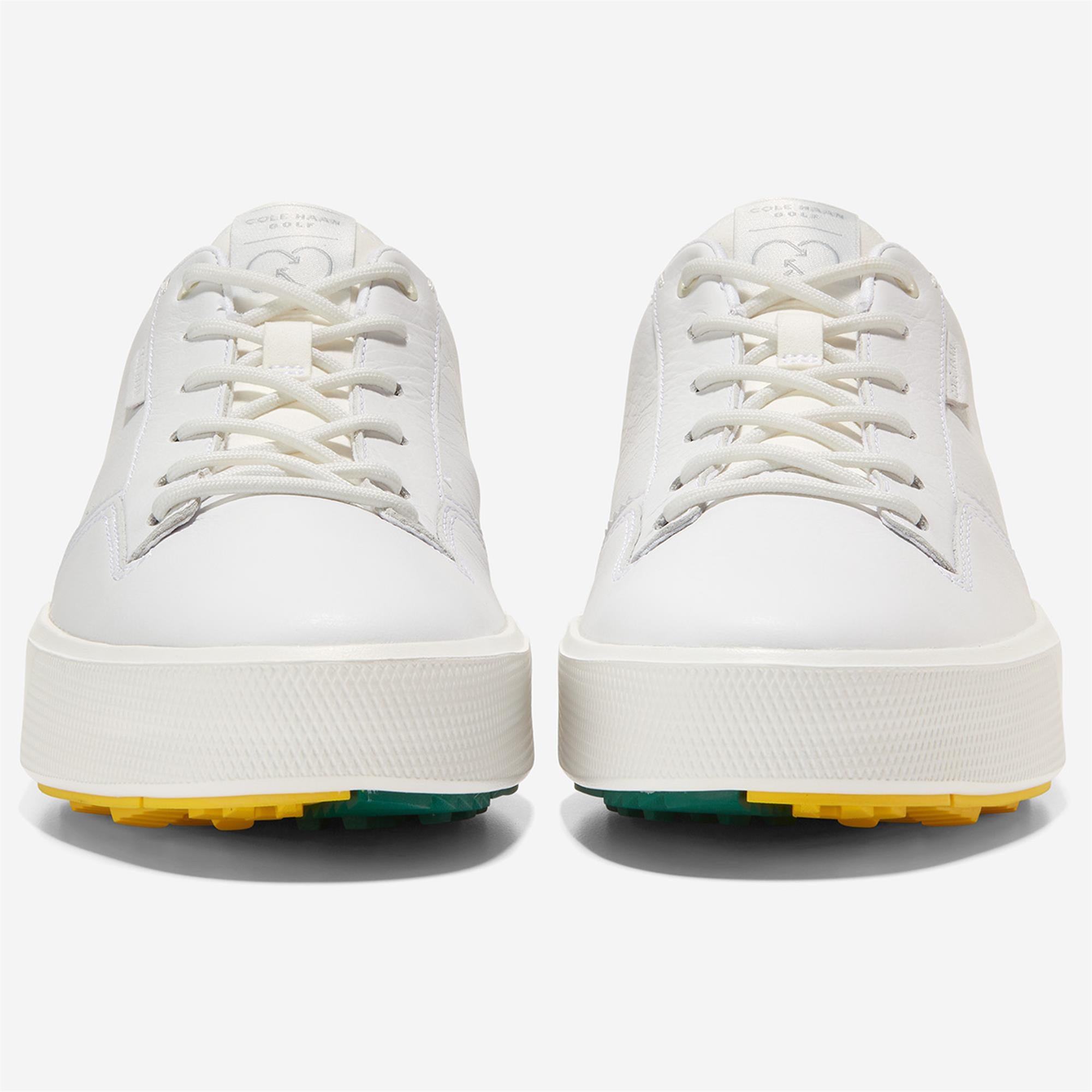 Cole Haan GrandPrø Crew Mens Golf Shoe White Leather Aventurine