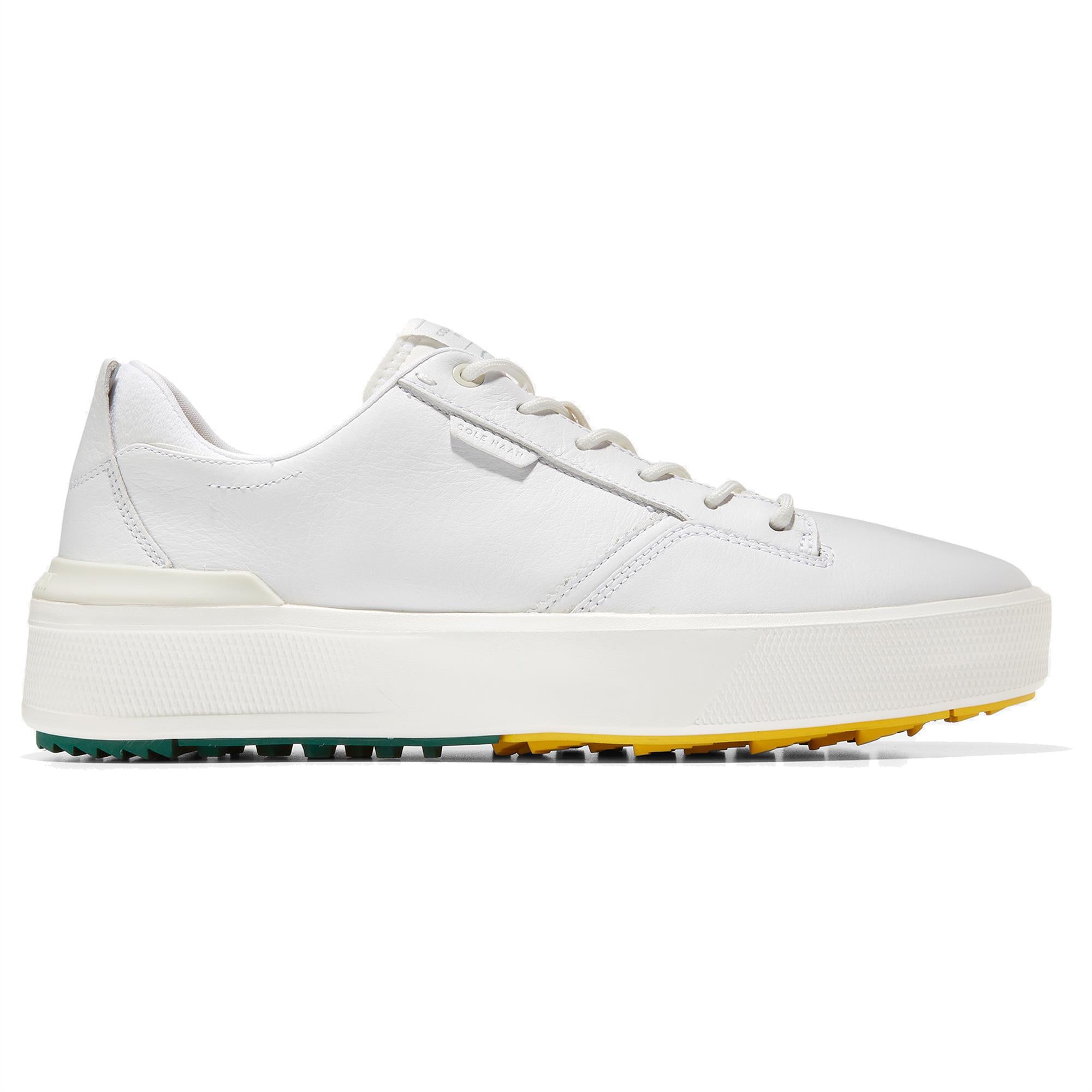 Cole Haan GrandPrø Crew Mens Golf Shoe White Leather Aventurine