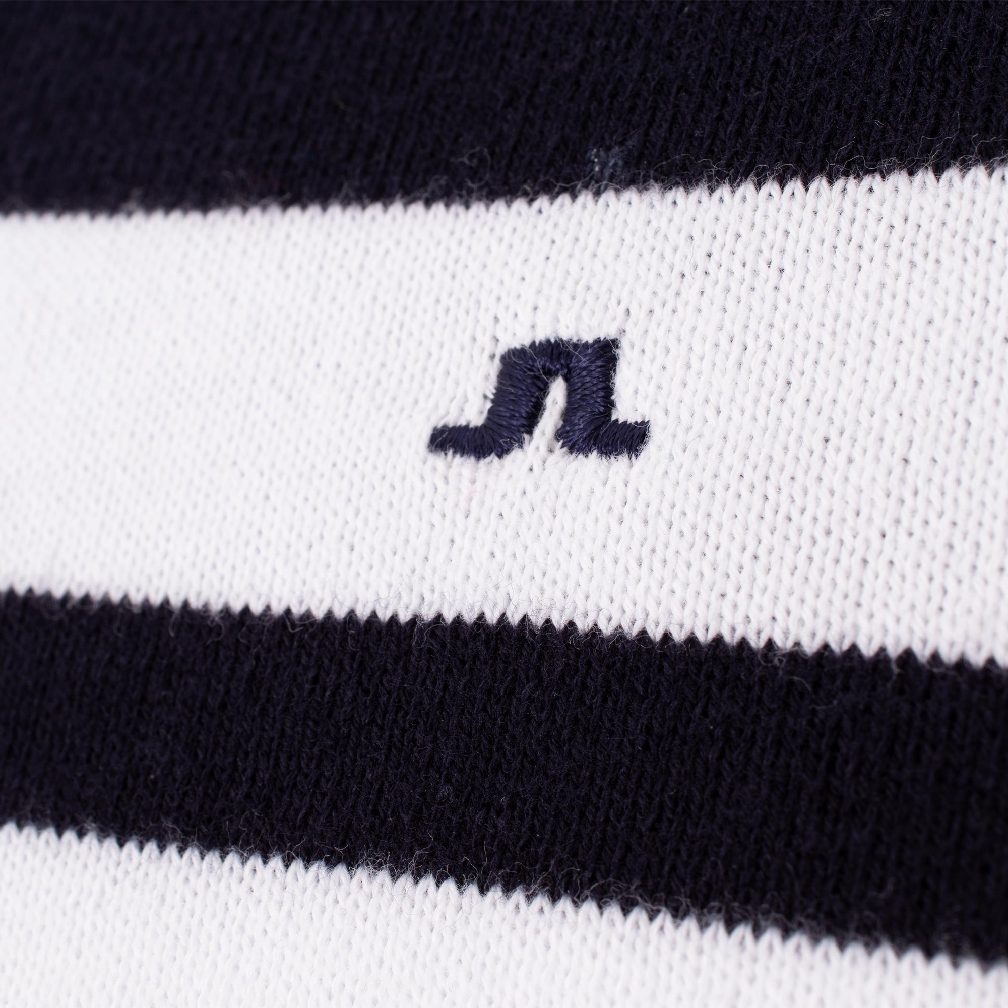 J Lindeberg Dunbar Striped Cotton Sweater Navy/Blue