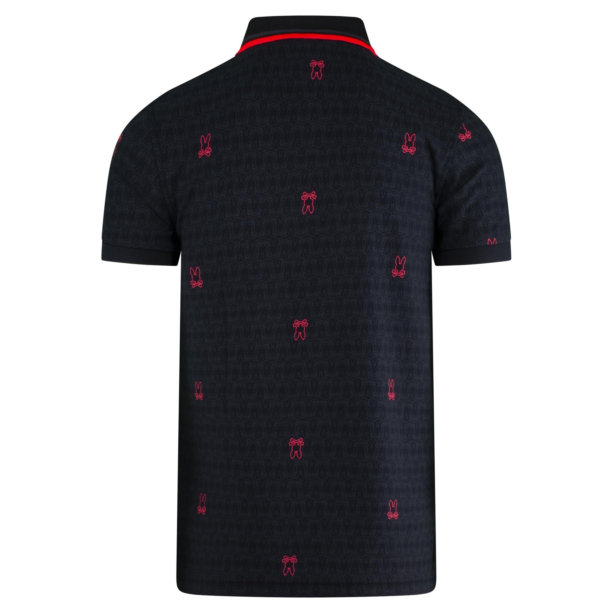 Psycho Bunny Belmont AOP Pique Polo Shirt Navy
