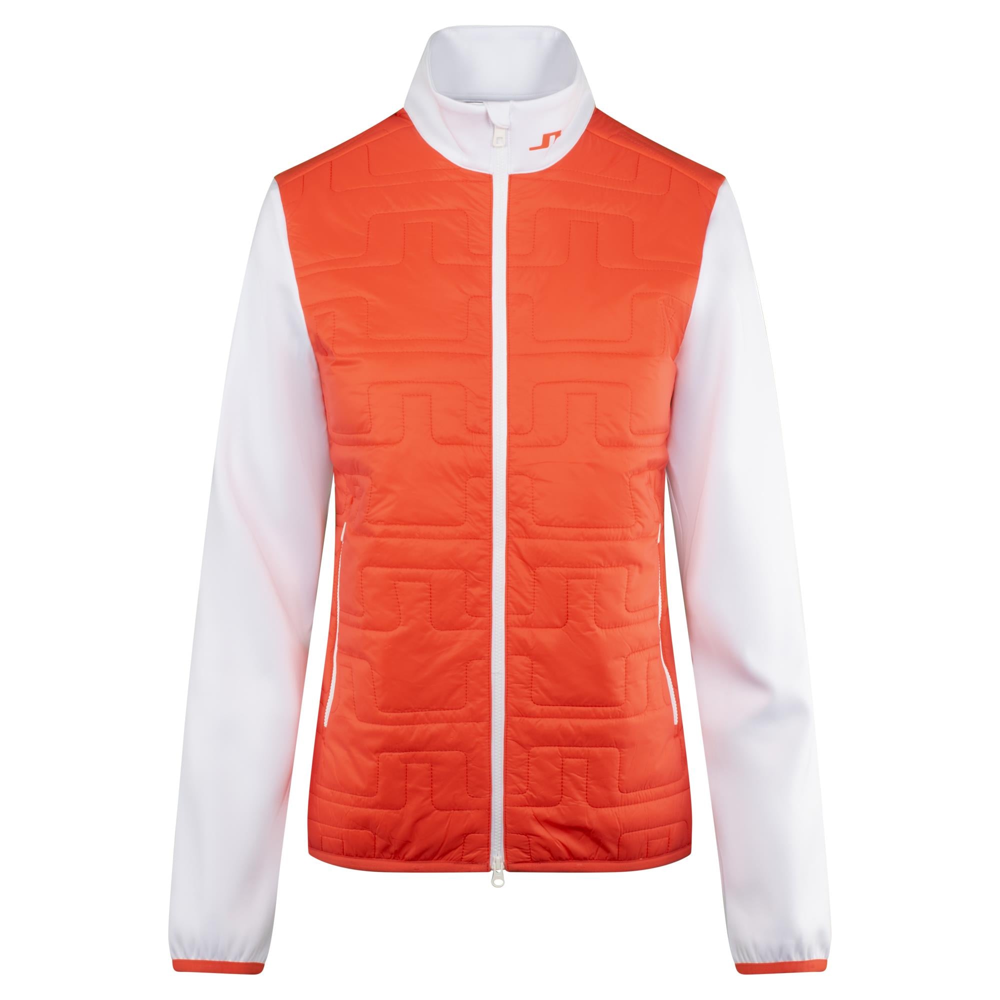 J Lindeberg Stefania Hybrid Ladies Golf Jacket Hot Coral
