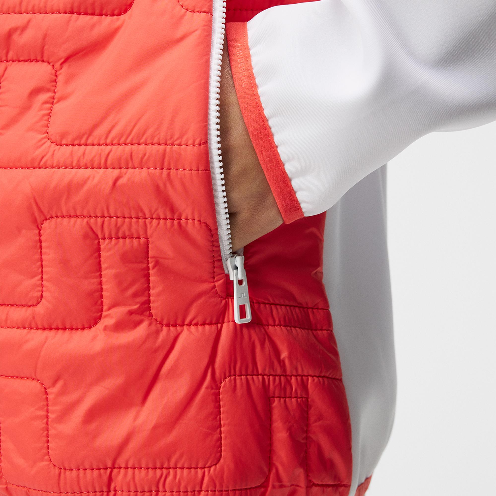 J Lindeberg Stefania Hybrid Ladies Golf Jacket Hot Coral