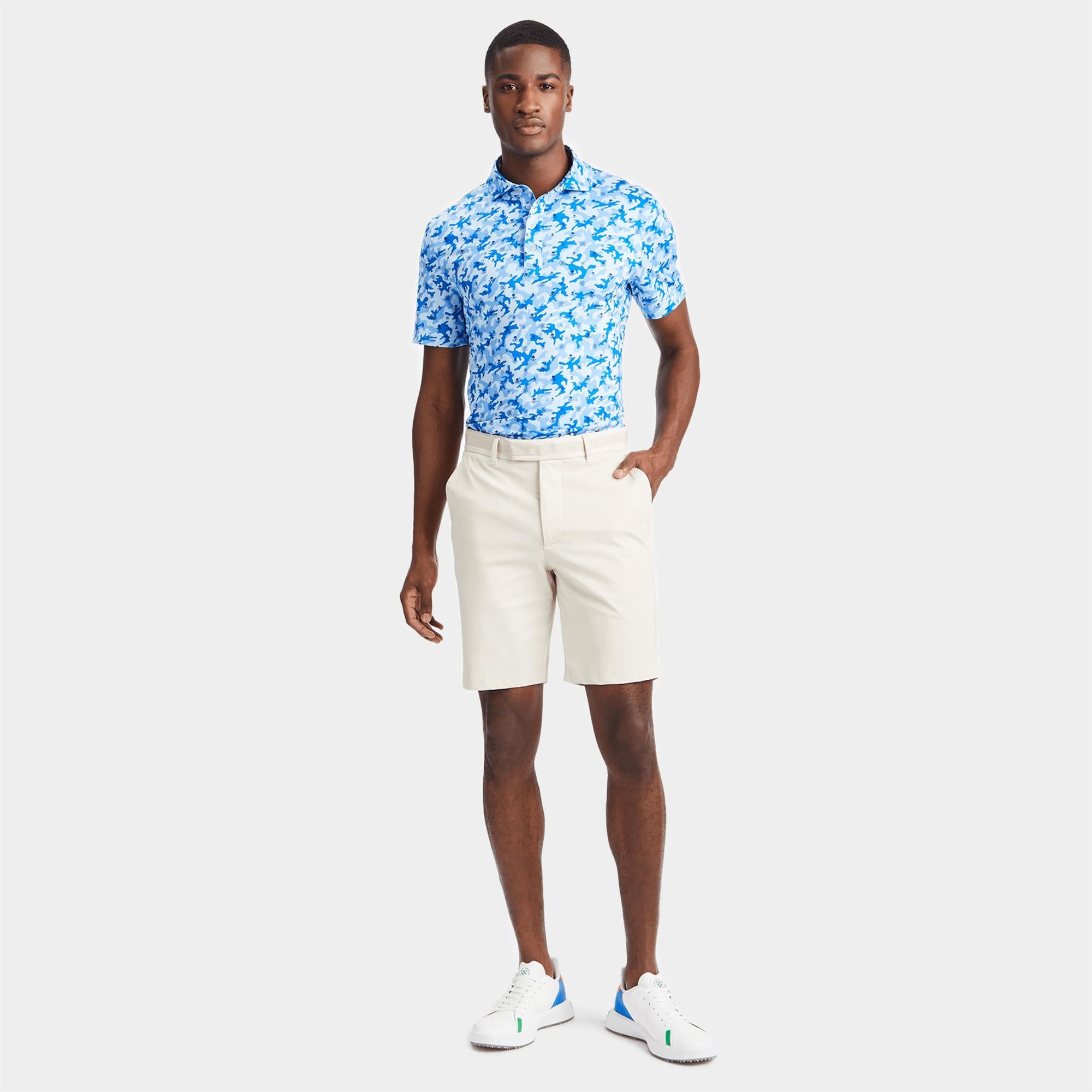 G/FORE Mapped Icon Camo Tech Jersey Polo Shirt Baja