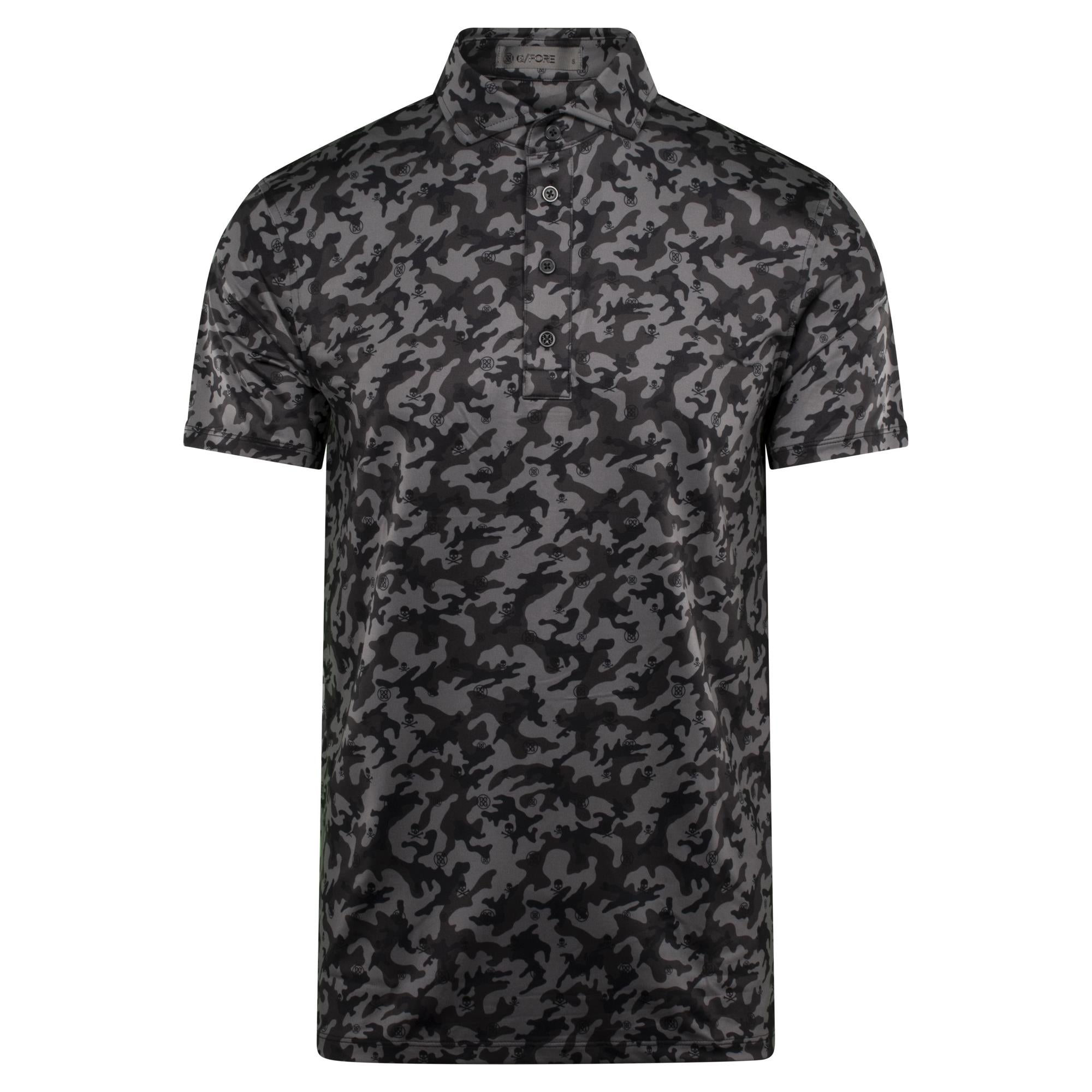 G/FORE Mapped Icon Camo Tech Jersey Polo Shirt Onyx
