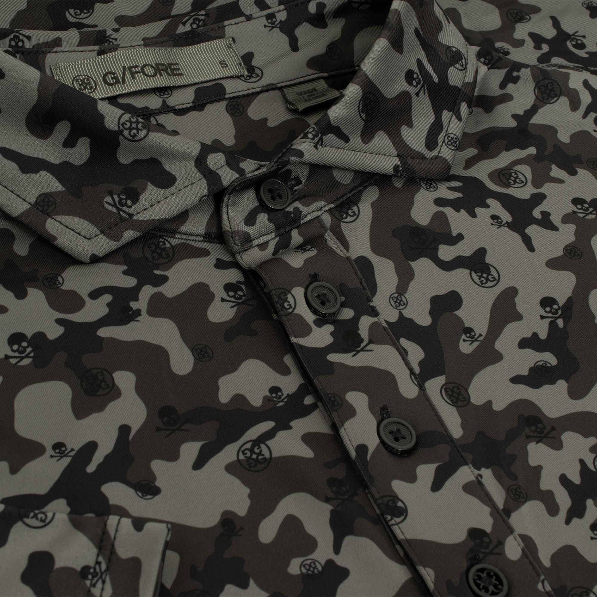 G/FORE Mapped Icon Camo Tech Jersey Polo Shirt Onyx