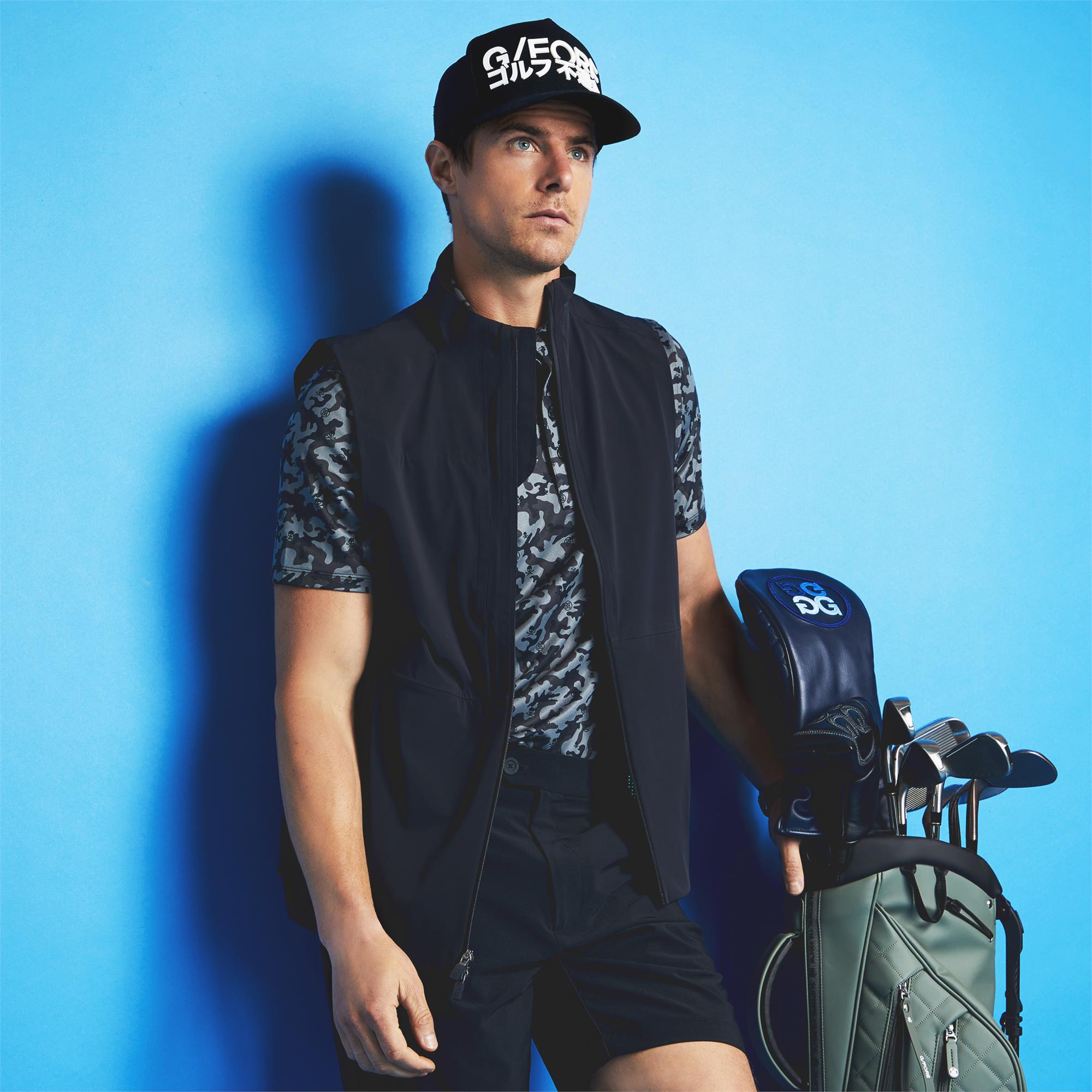G/FORE Mapped Icon Camo Tech Jersey Polo Shirt Onyx