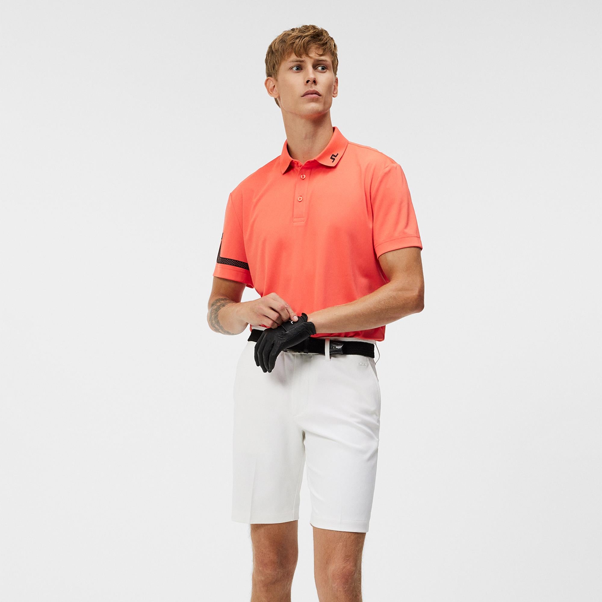 J Lindeberg Golf Heath Polo Shirt Hot Coral