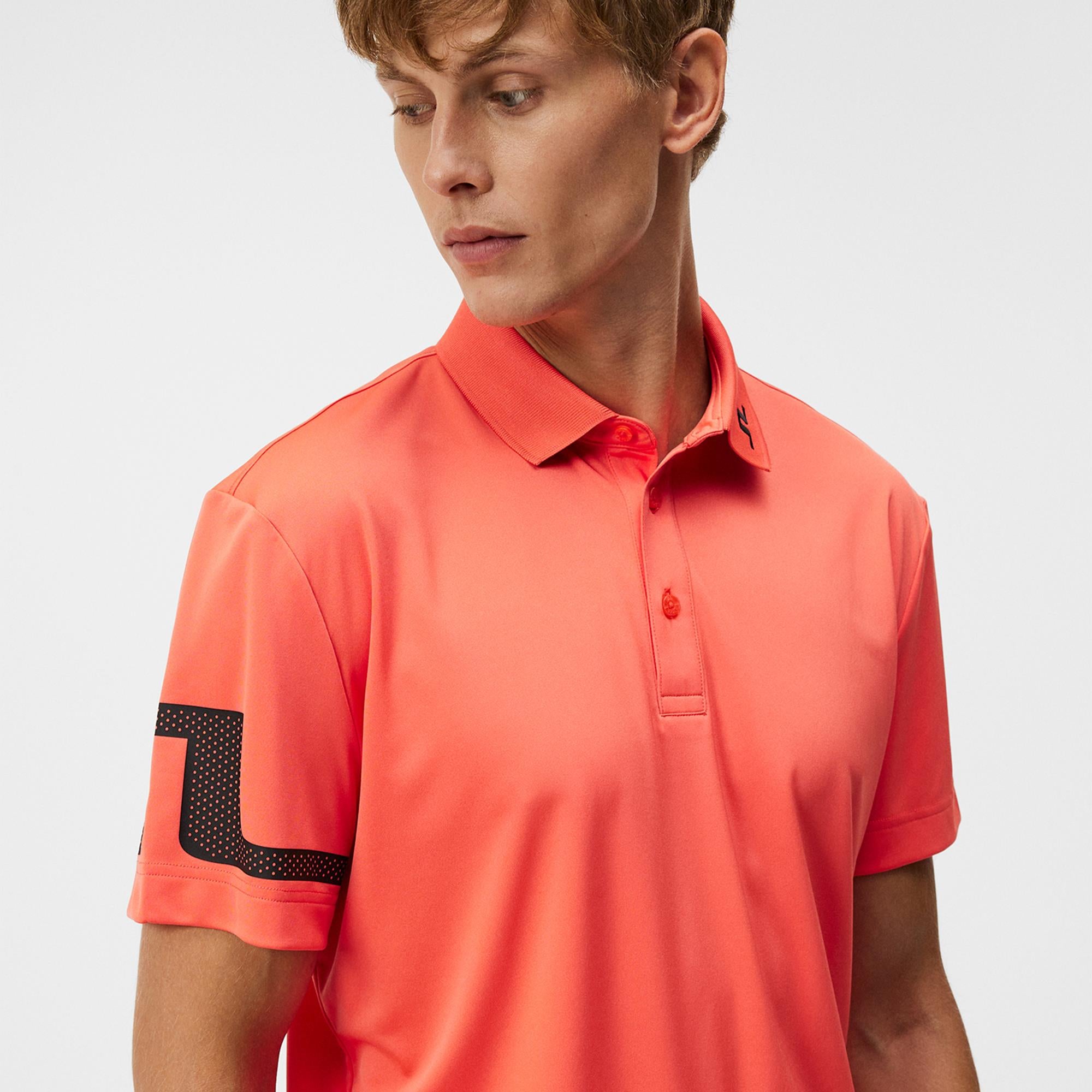J Lindeberg Golf Heath Polo Shirt Hot Coral