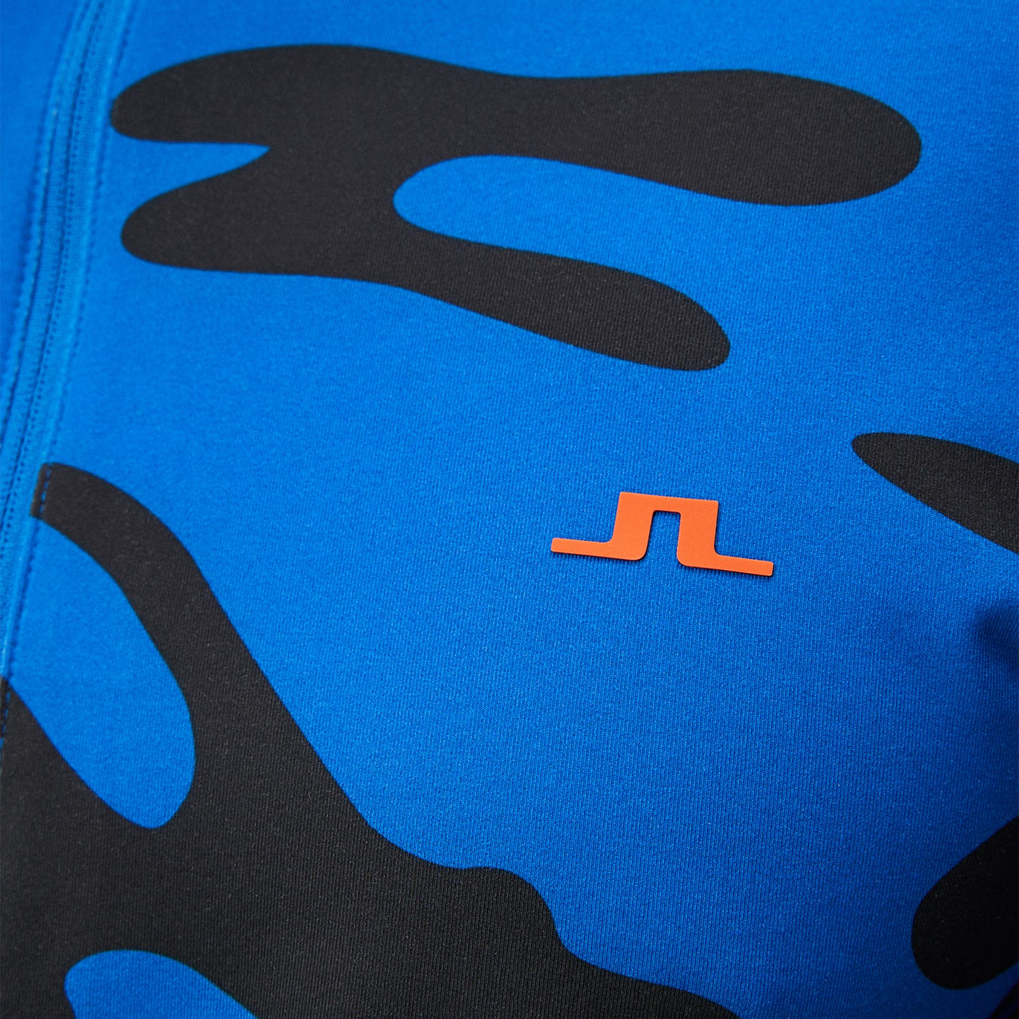 J Lindeberg Luke Print Mens Golf Mid Layer Neptune Nautical Blue