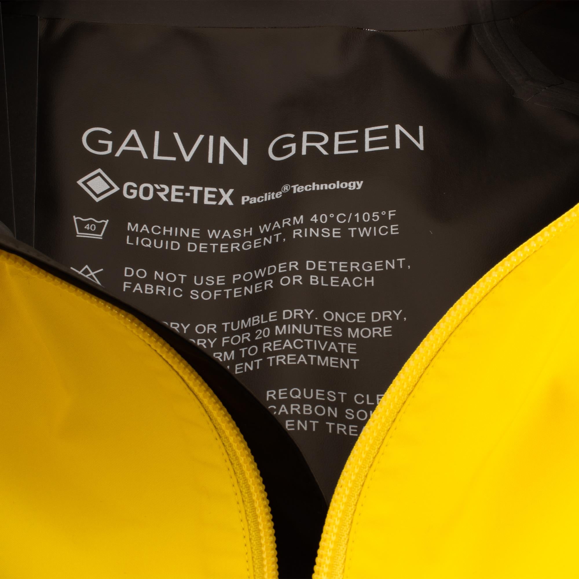 Galvin Green Alec Paclite Gore-Tex Mens Waterproof Golf Jacket Yellow