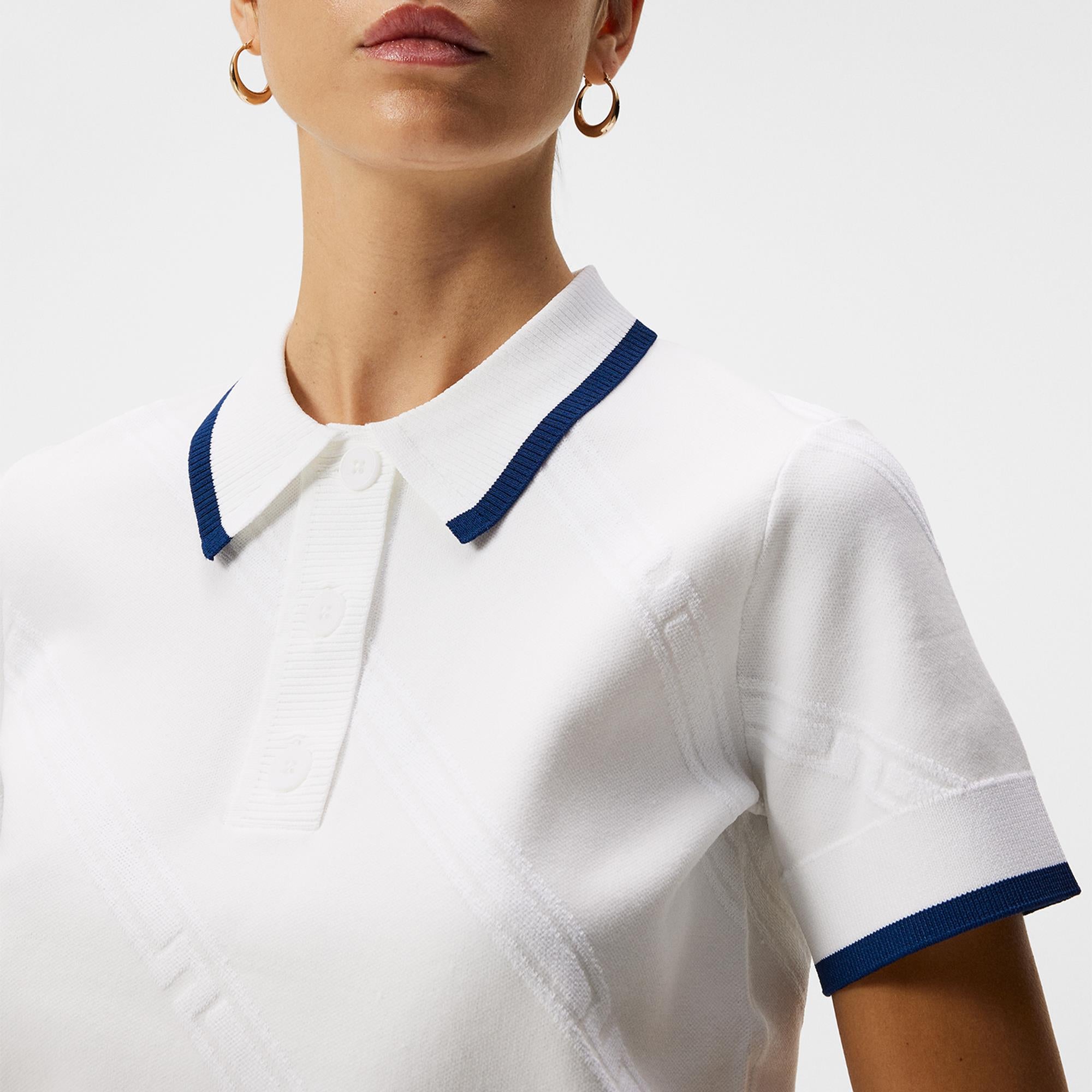 J Lindeberg Feline Knitted Ladies Polo Shirt White