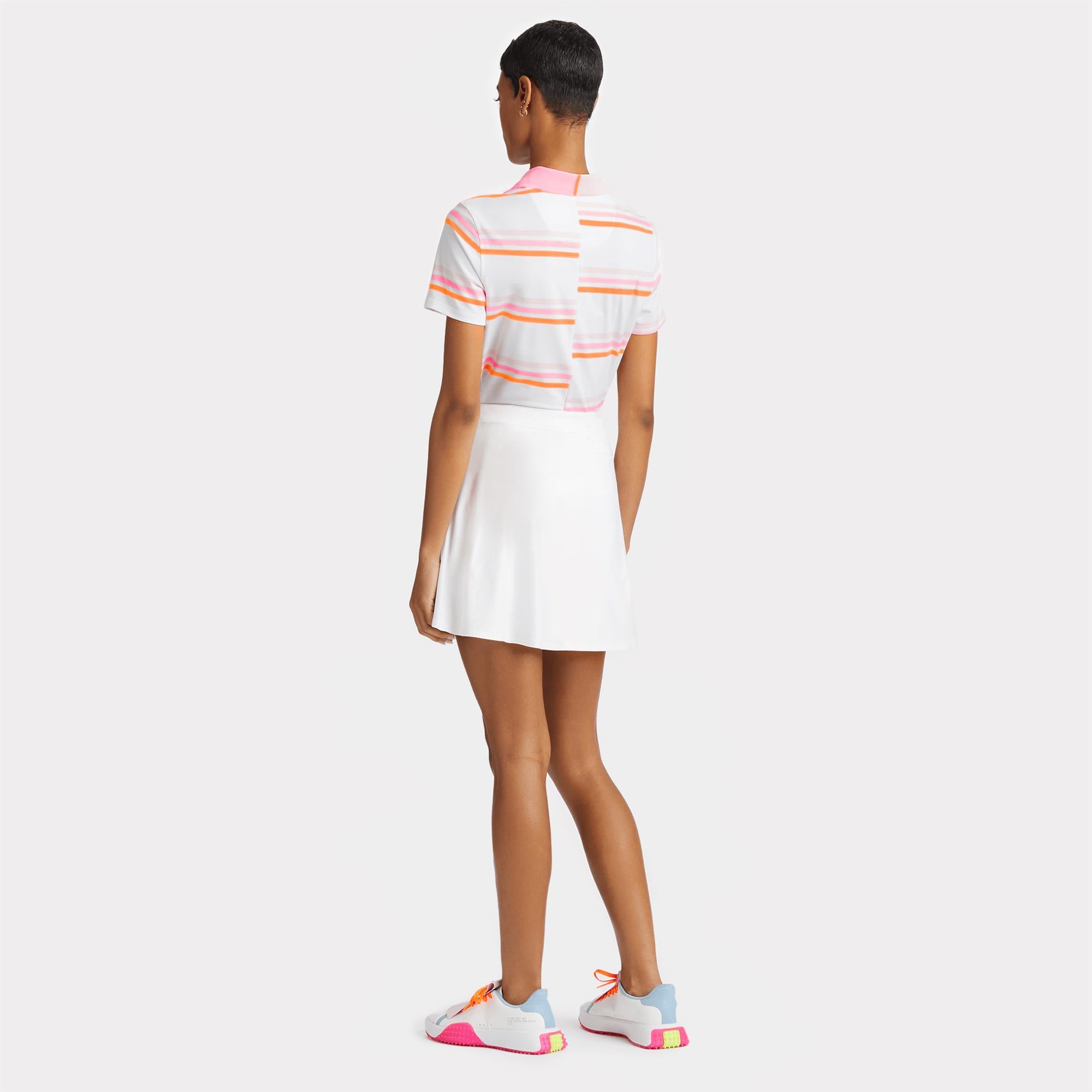 G/FORE Offset Stripe Tech Jersey Ladies Golf Polo Blush