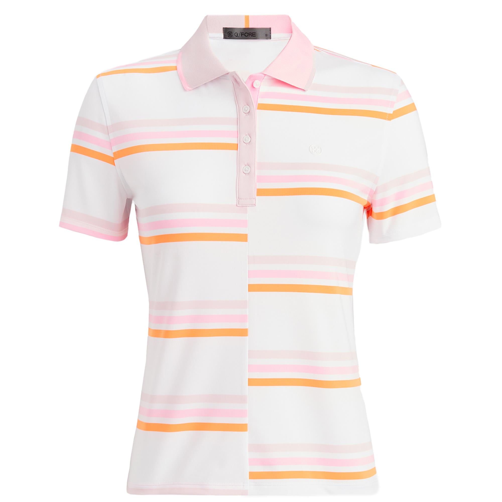 G/FORE Offset Stripe Tech Jersey Ladies Golf Polo Blush