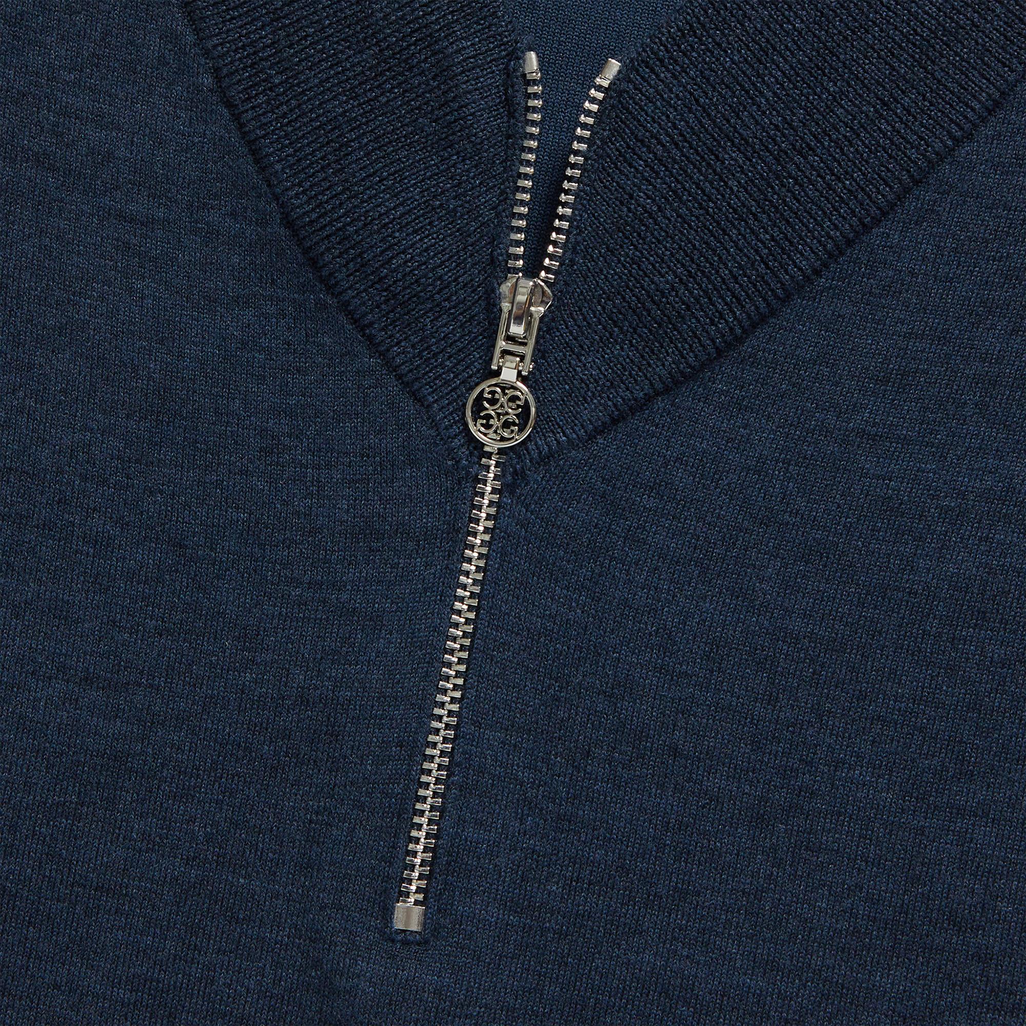 G/FORE V Neck Merino Quarter Zip Knitted Sweater Ink