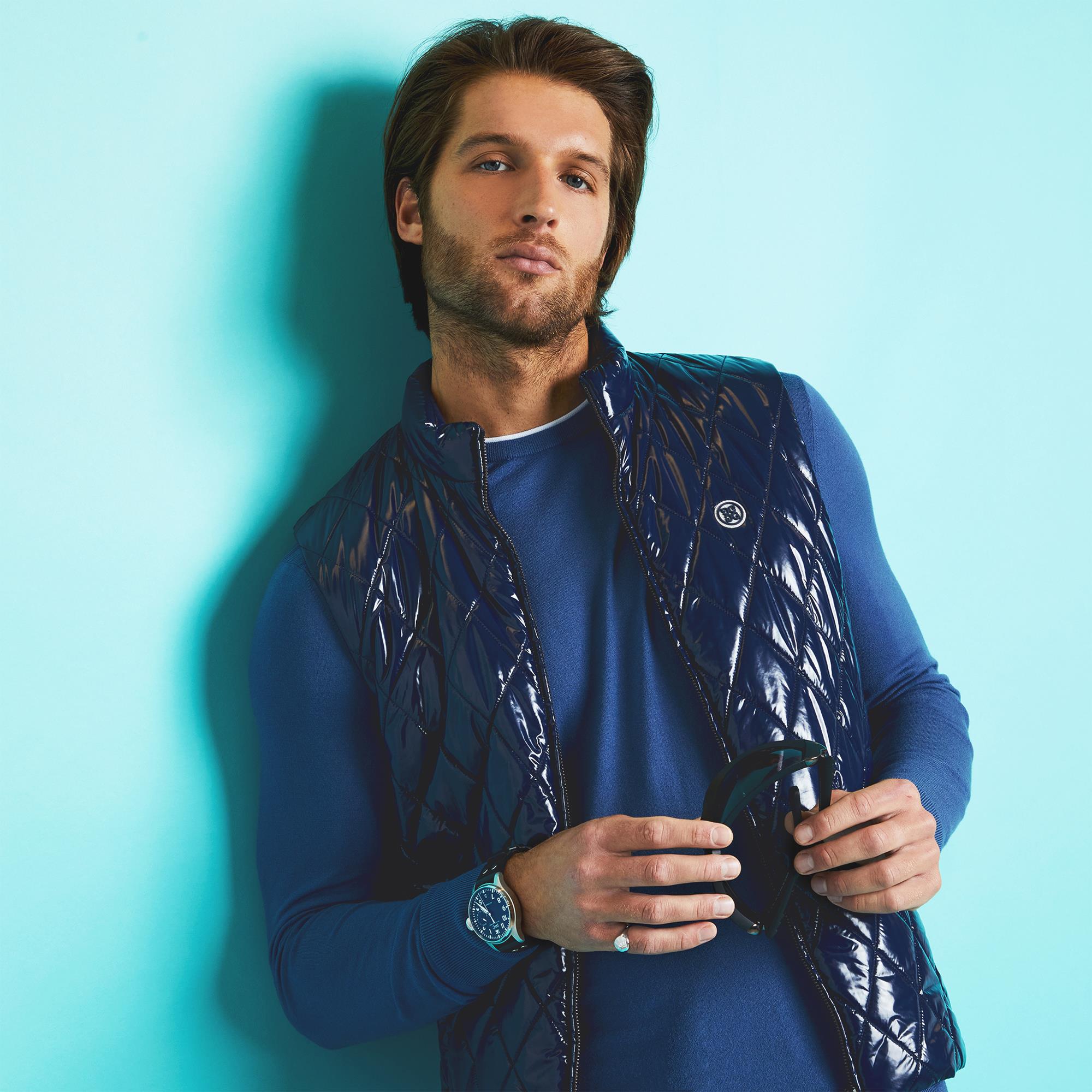 G/FORE Merino Wool Blend Crew Neck Knitted Sweater Slate