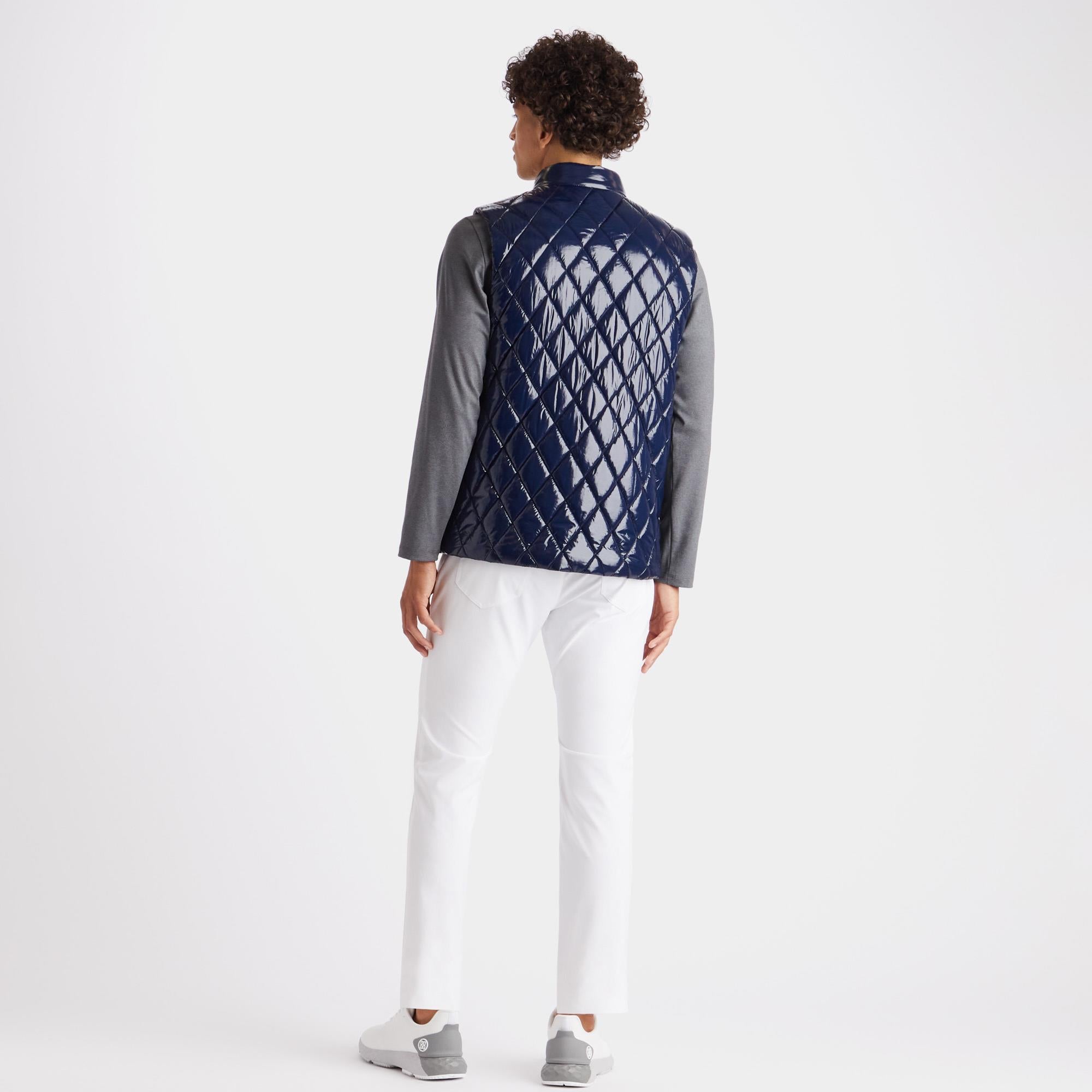 G/FORE Quilted Nylon Wool Lined Puffer Vest Twilight