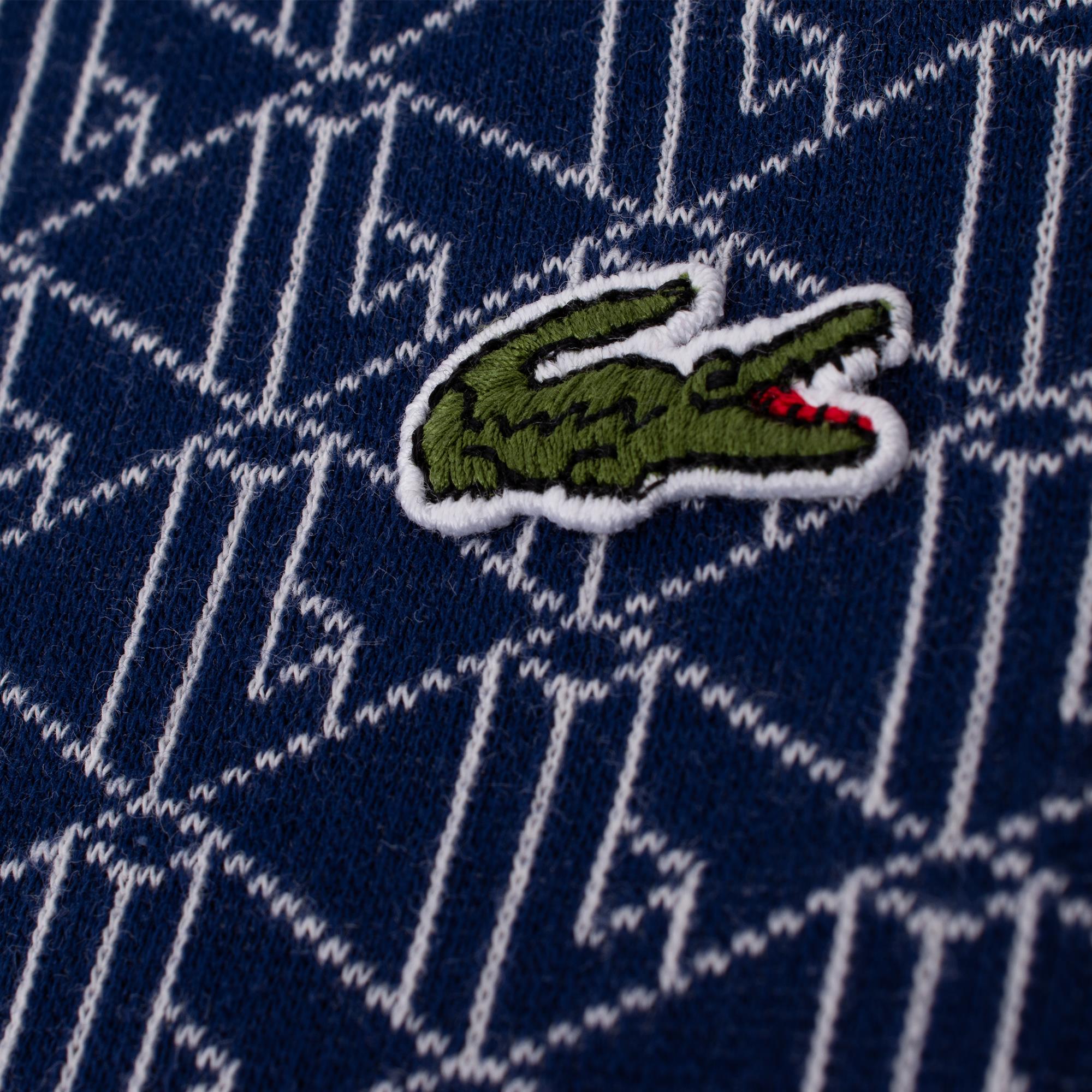 Ladies Lacoste Monogram Jacquard Dress Navy Blue/White