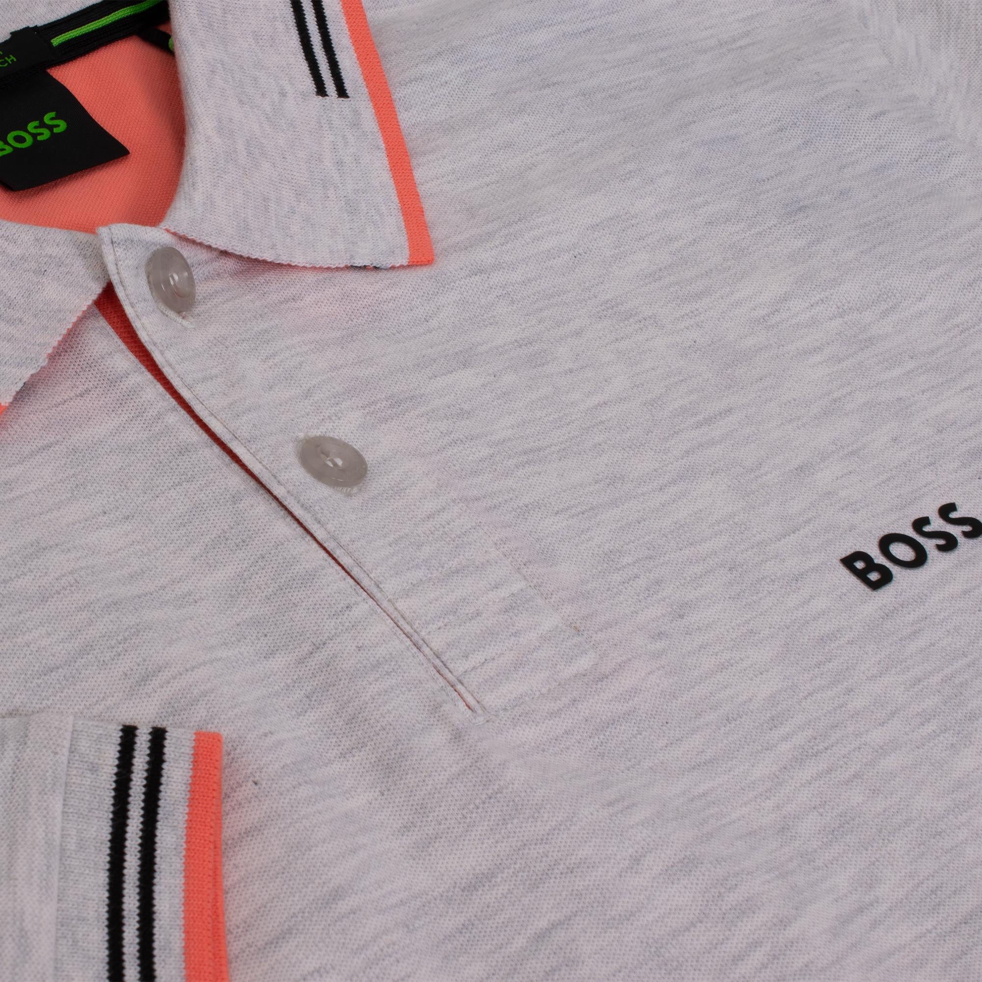 Boss Paul Polo Shirt Bright Light Pastel Grey