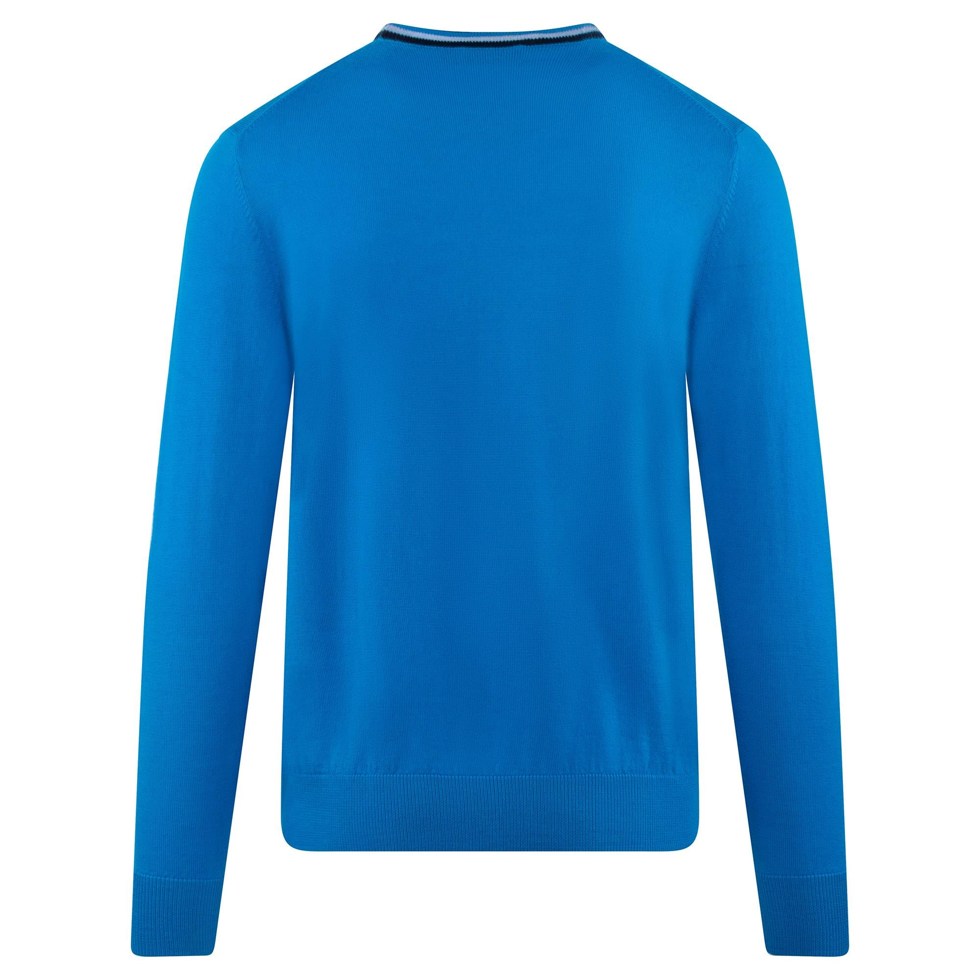G/FORE Merino Wool Crew Neck Knitted Sweater Cerulean