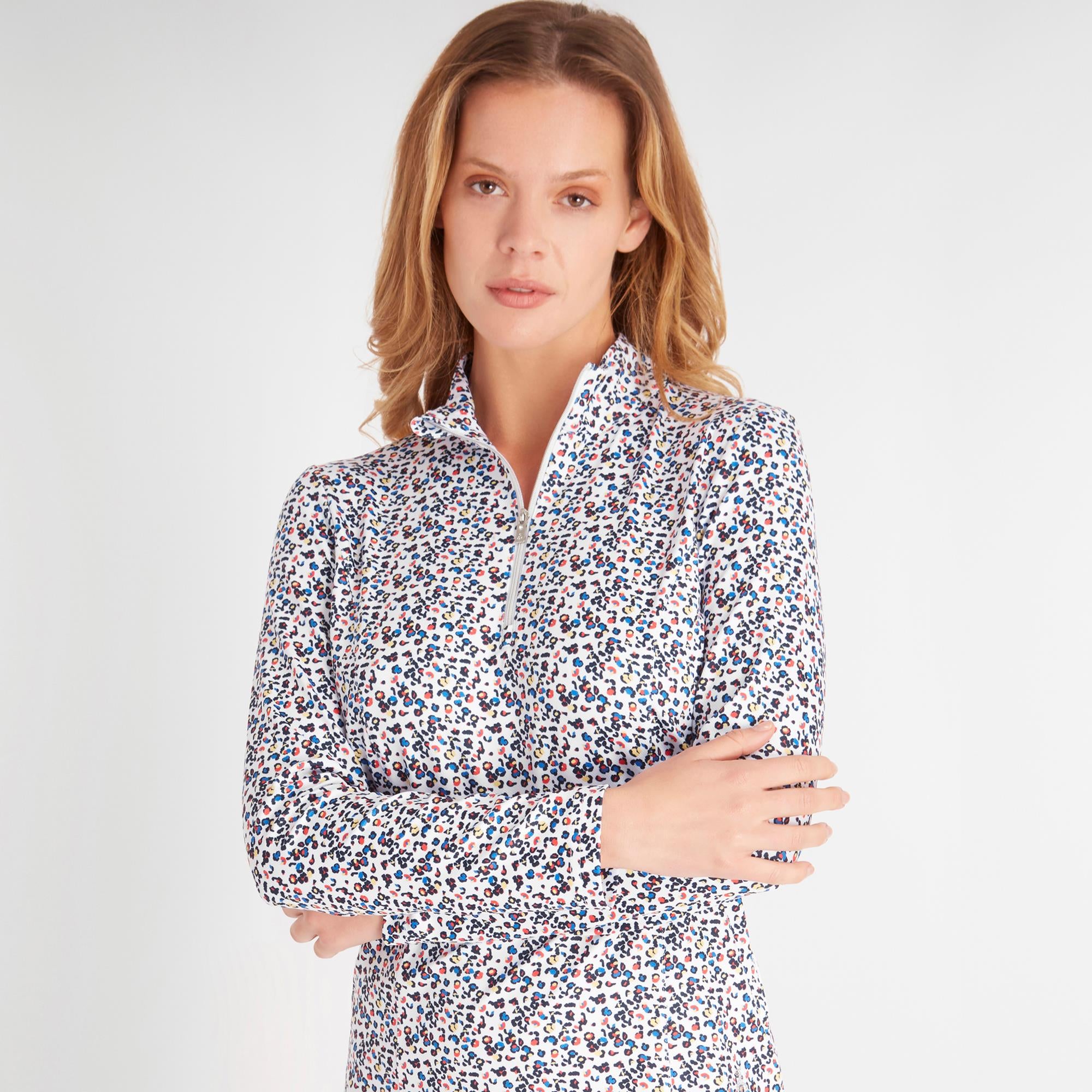 Green Lamb Nicola Printed Ladies Golf Light Mid Layer