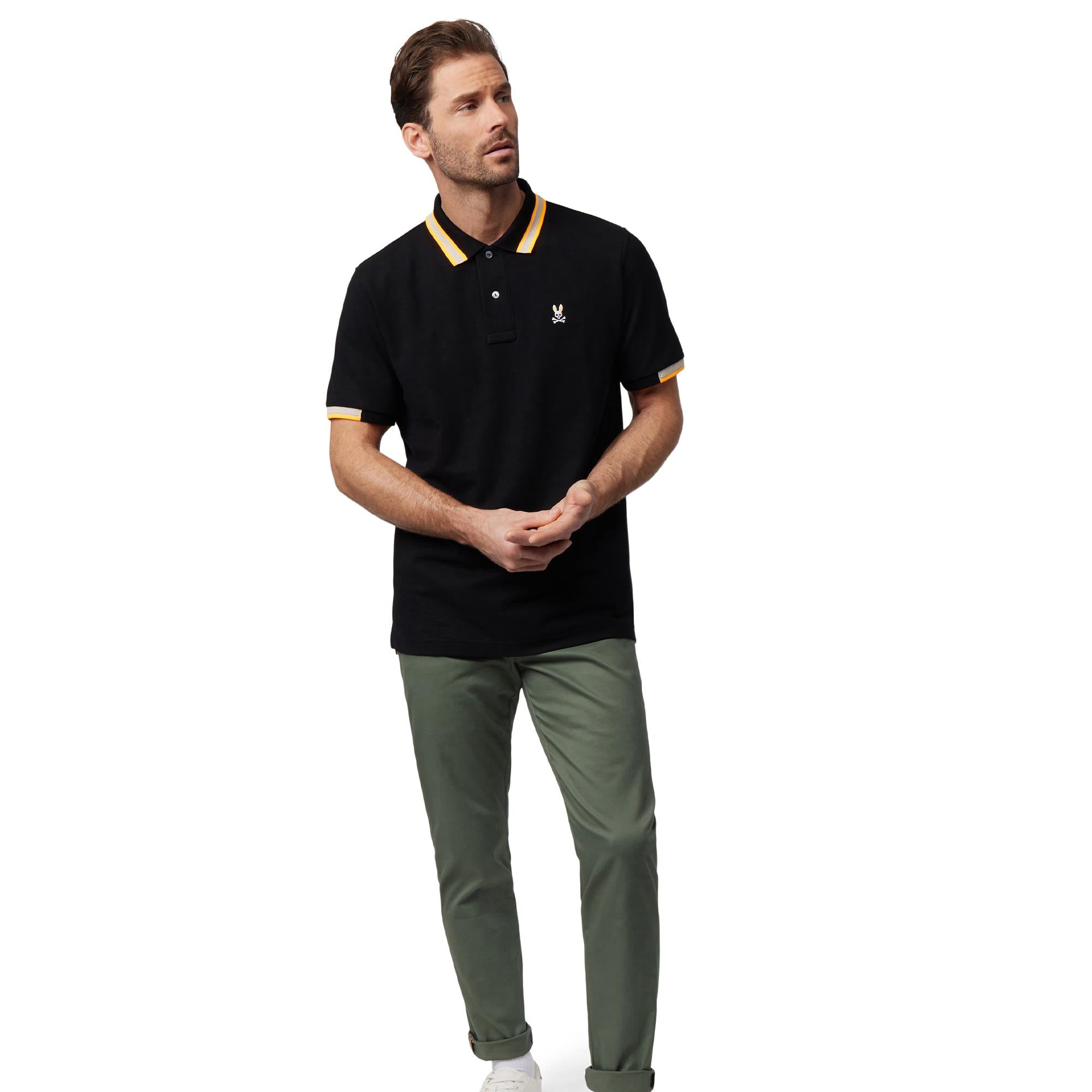 Psycho Bunny Woodstock Pique Polo Black