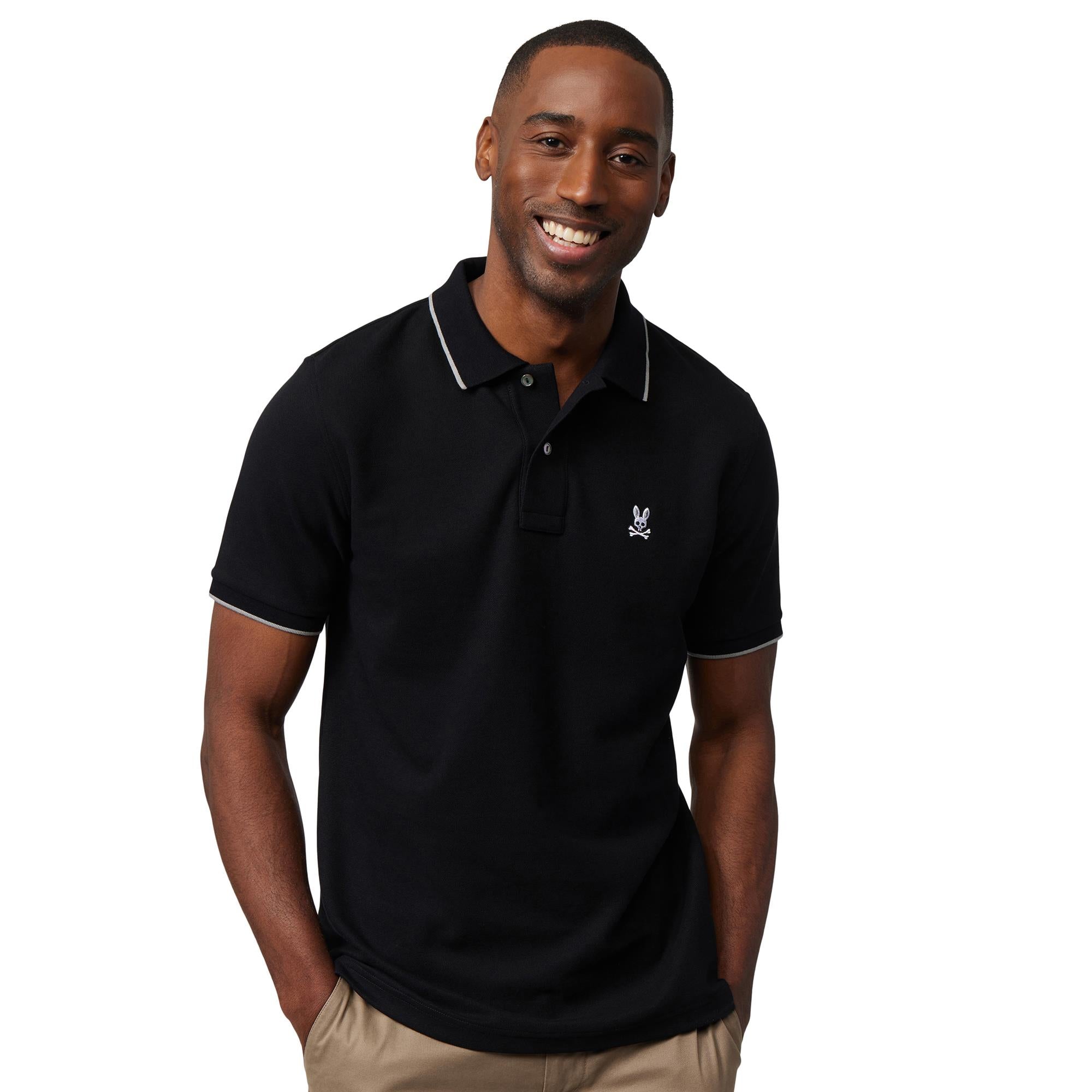 Psycho Bunny Troy Pique Polo Black