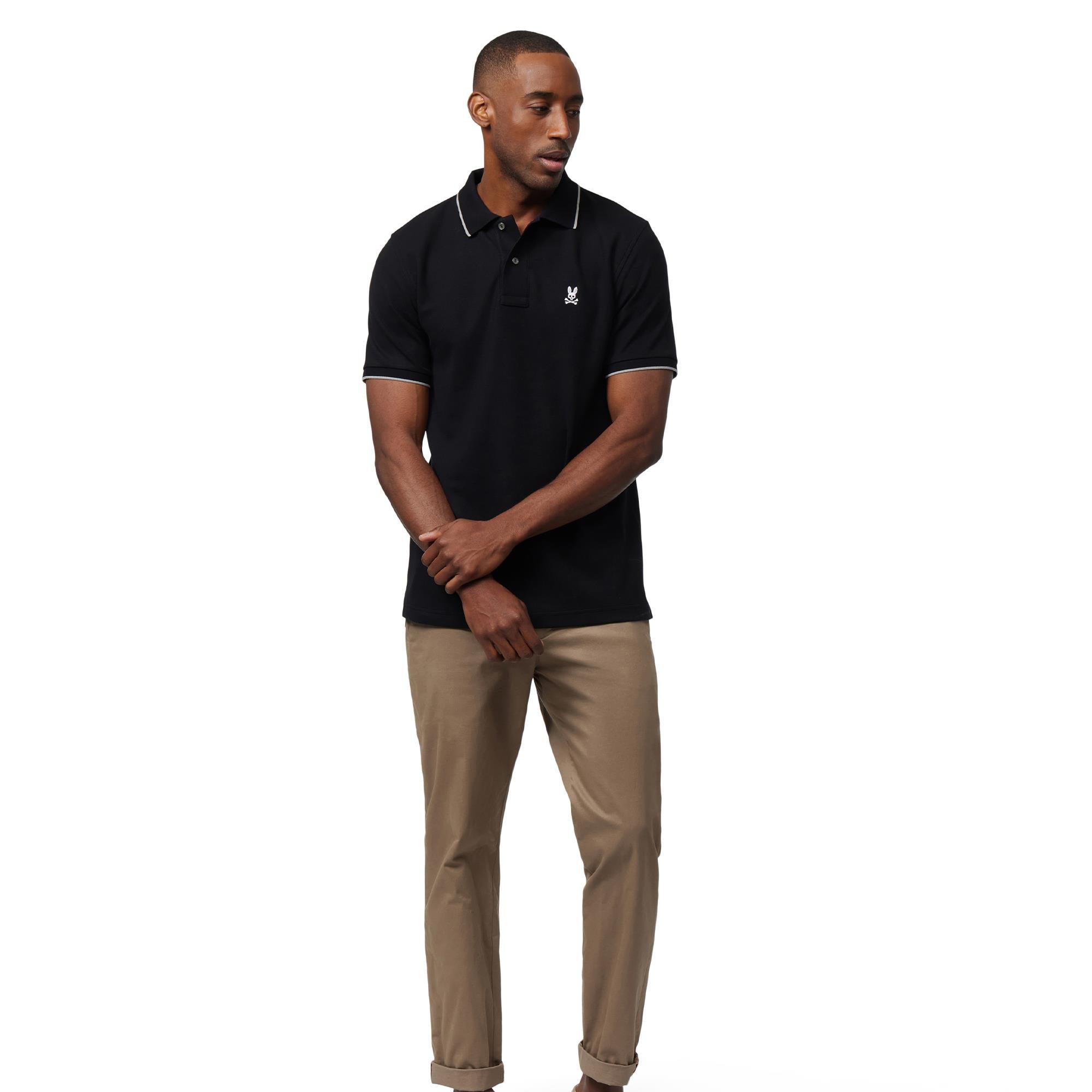 Psycho Bunny Troy Pique Polo Black