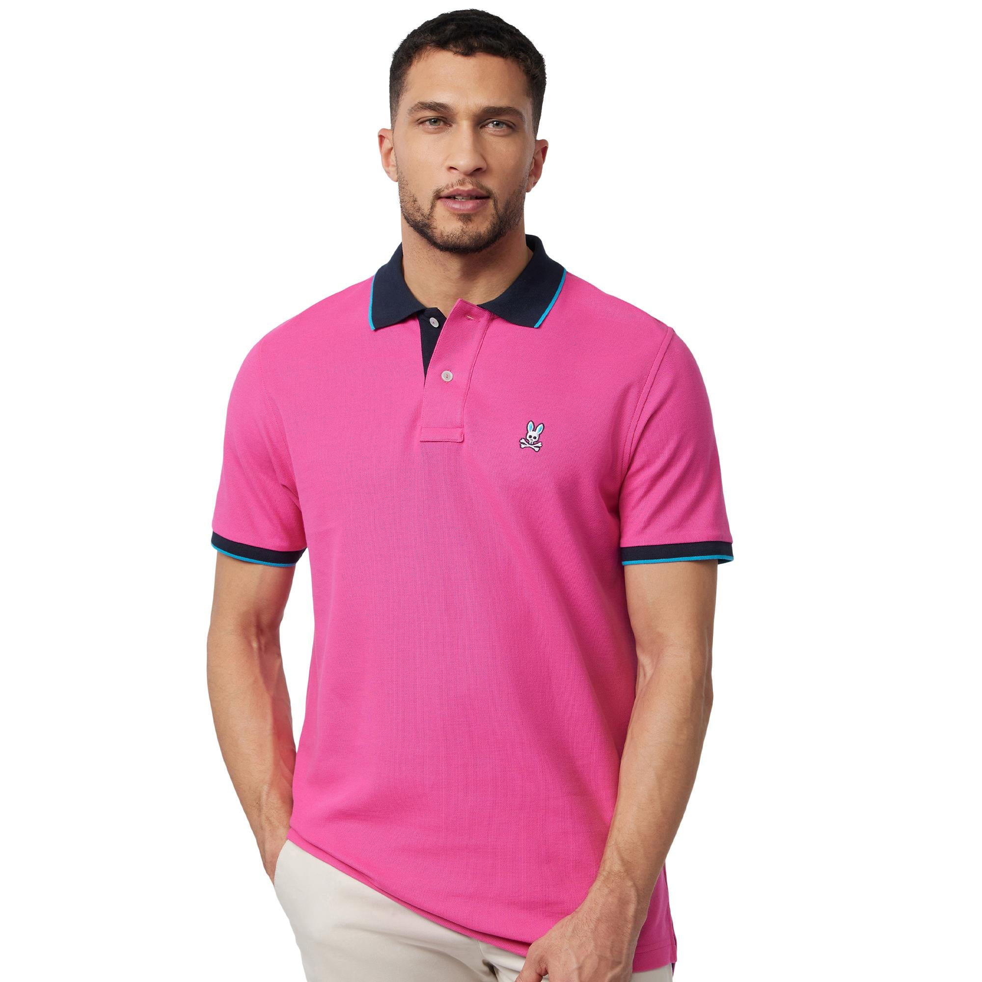 Psycho Bunny Troy Pique Polo Fuchsia Purple