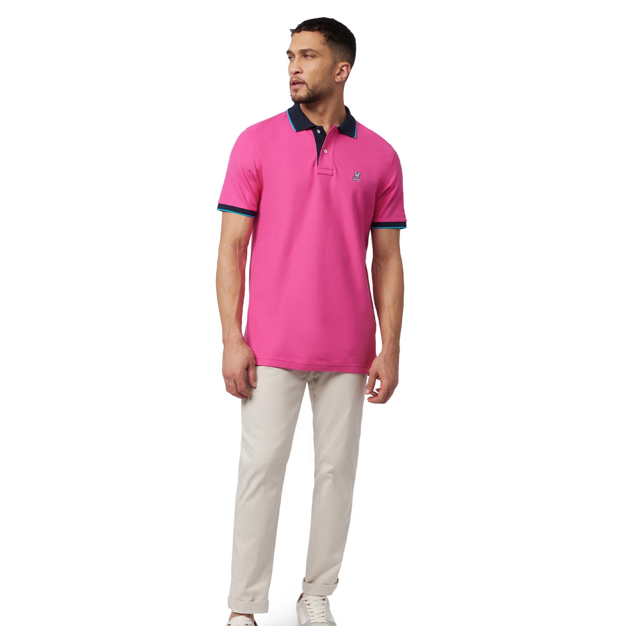 Psycho Bunny Troy Pique Polo Fuchsia Purple