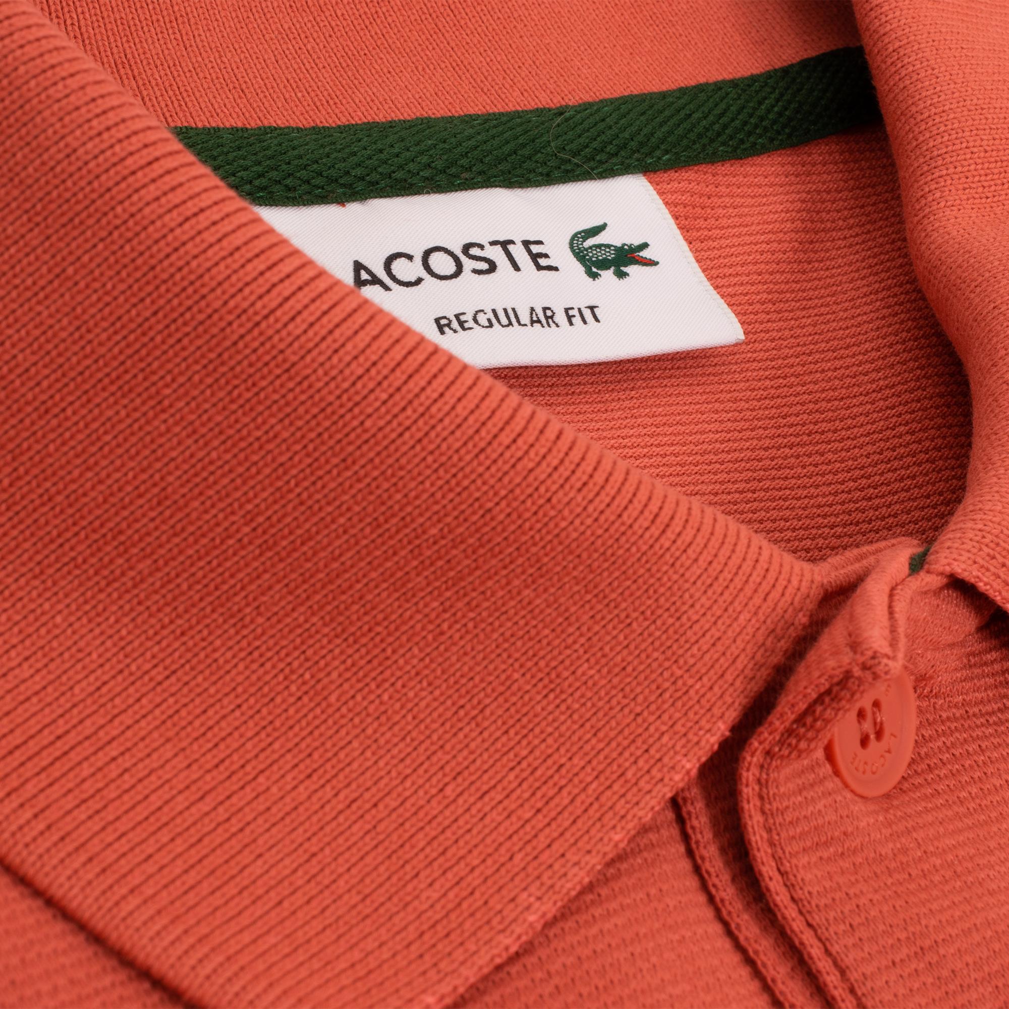 Mens Lacoste Poly Cotton Polo Shirt Sierra Red