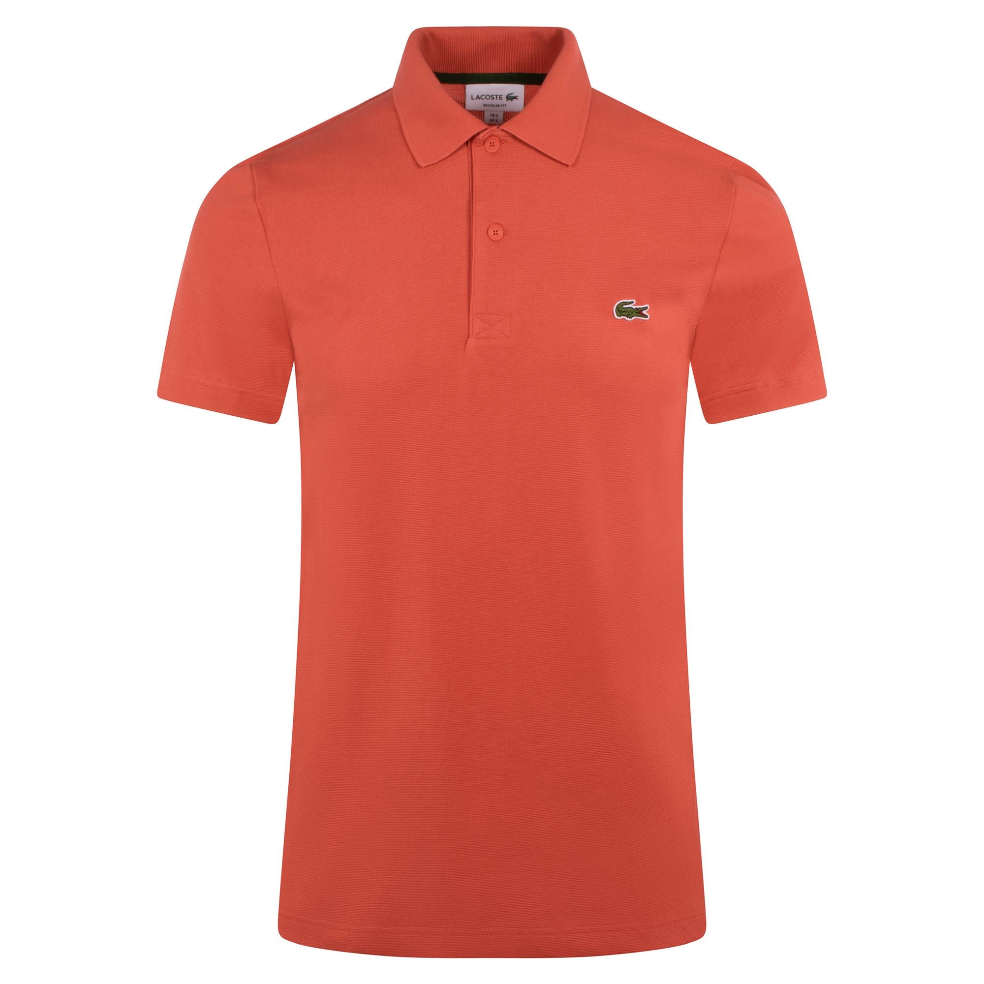 Mens Lacoste Poly Cotton Polo Shirt Sierra Red
