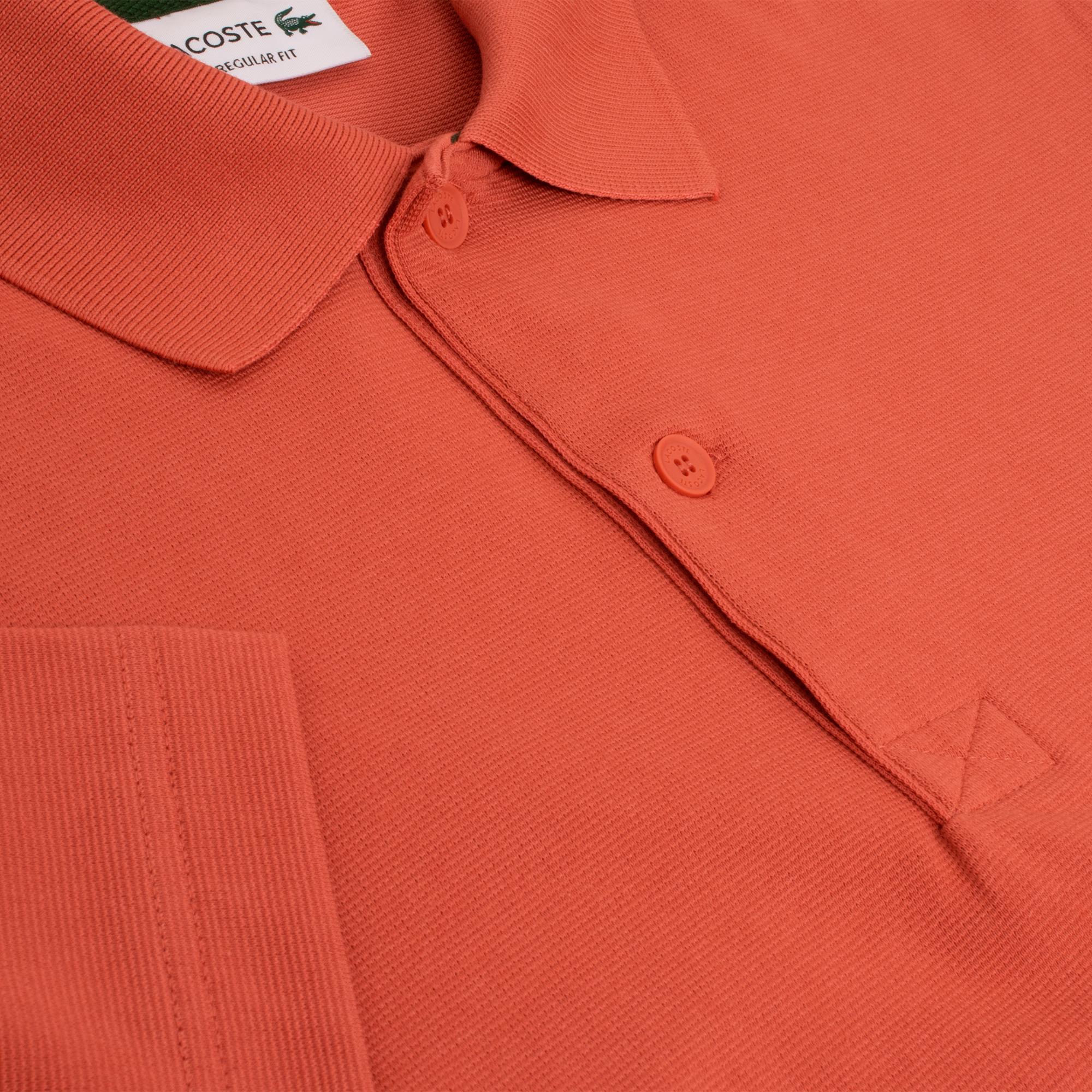 Mens Lacoste Poly Cotton Polo Shirt Sierra Red