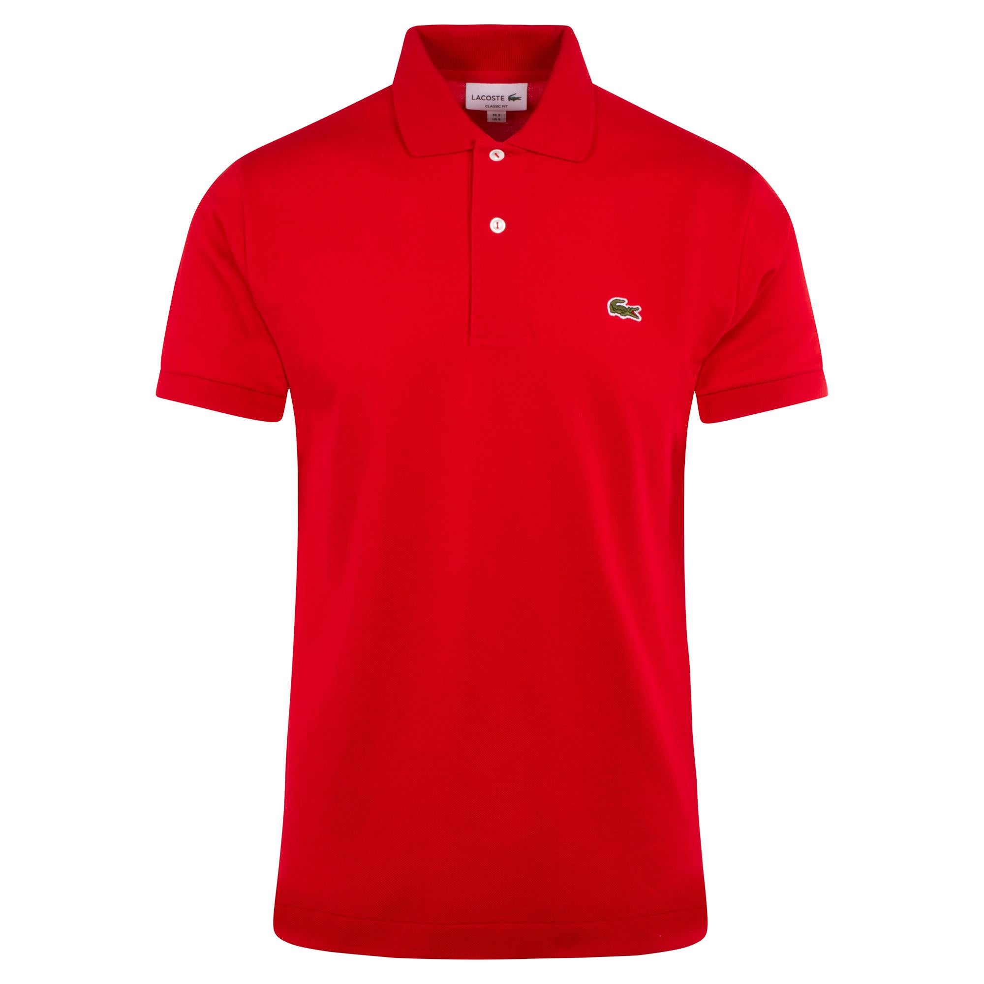 Mens Lacoste L1212 Classic Fit Polo Shirt Red