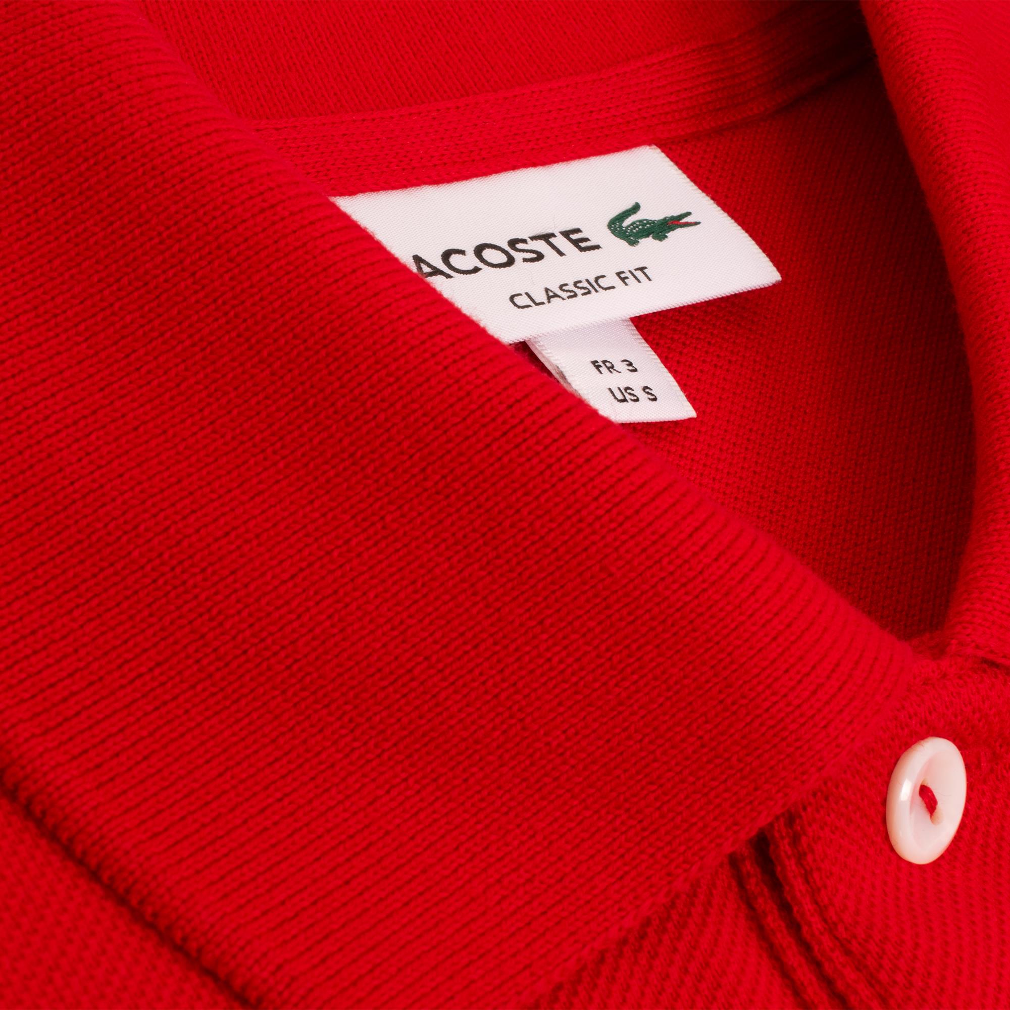 Mens Lacoste L1212 Classic Fit Polo Shirt Red