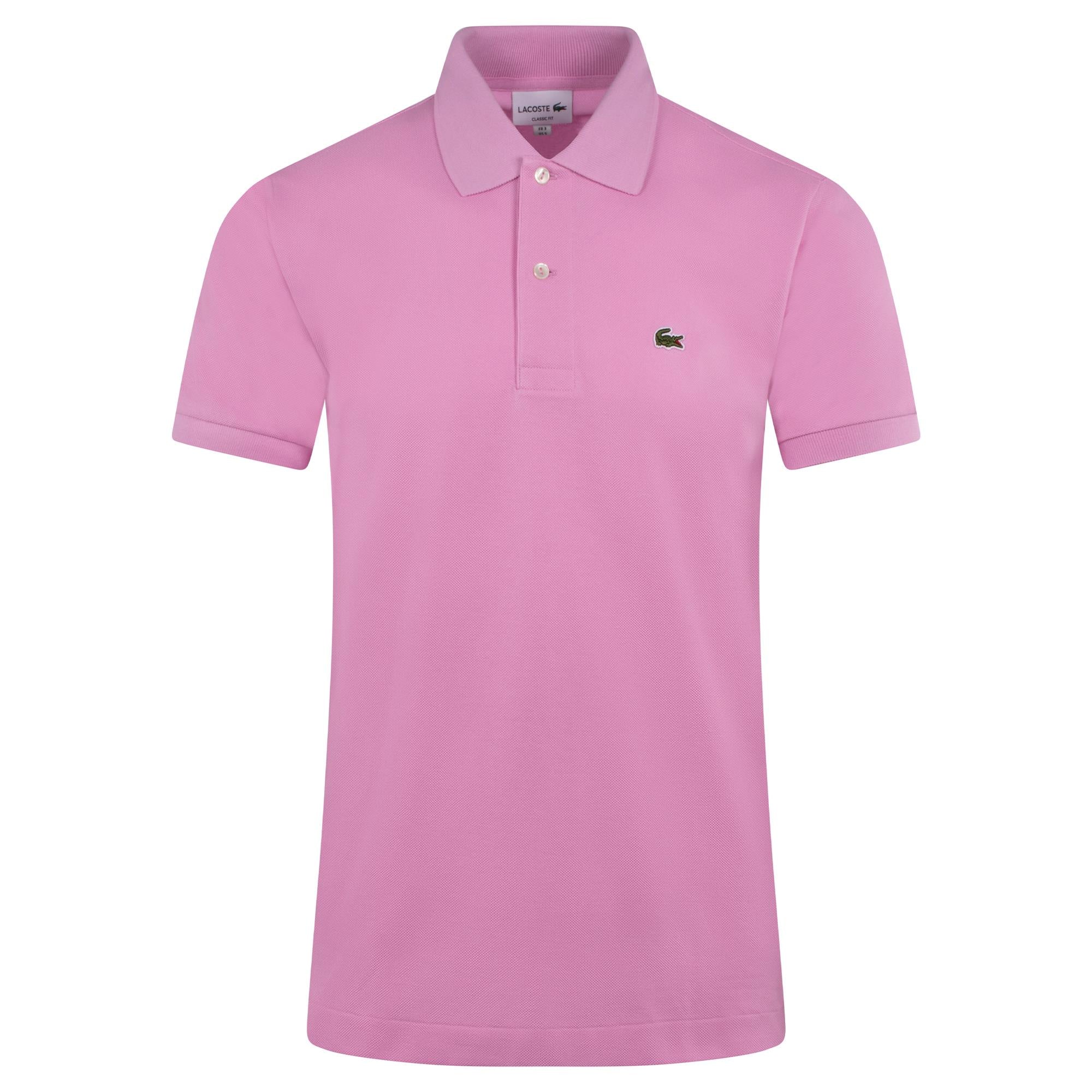Mens Lacoste L1212 Classic Fit Polo Shirt Pink