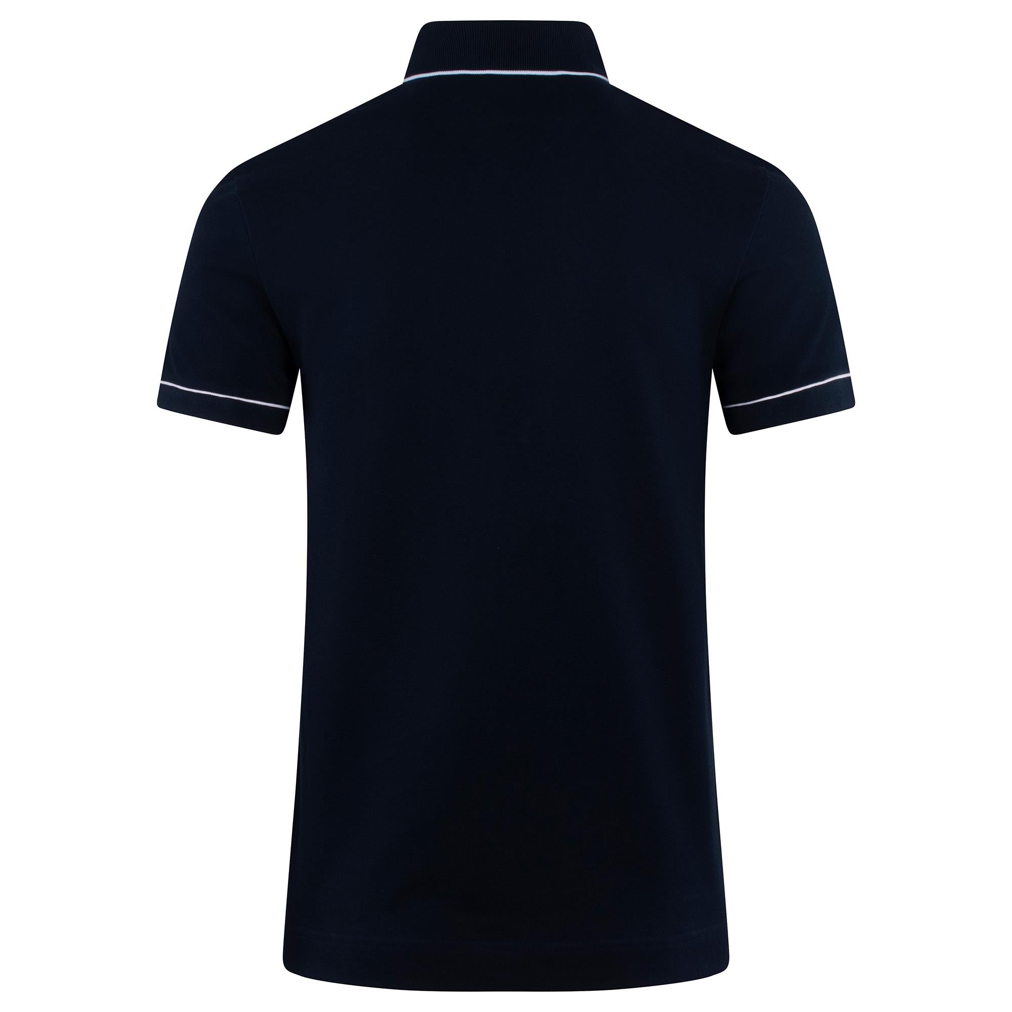 Mens Lacoste Paris Contrast Trim Polo Shirt Navy