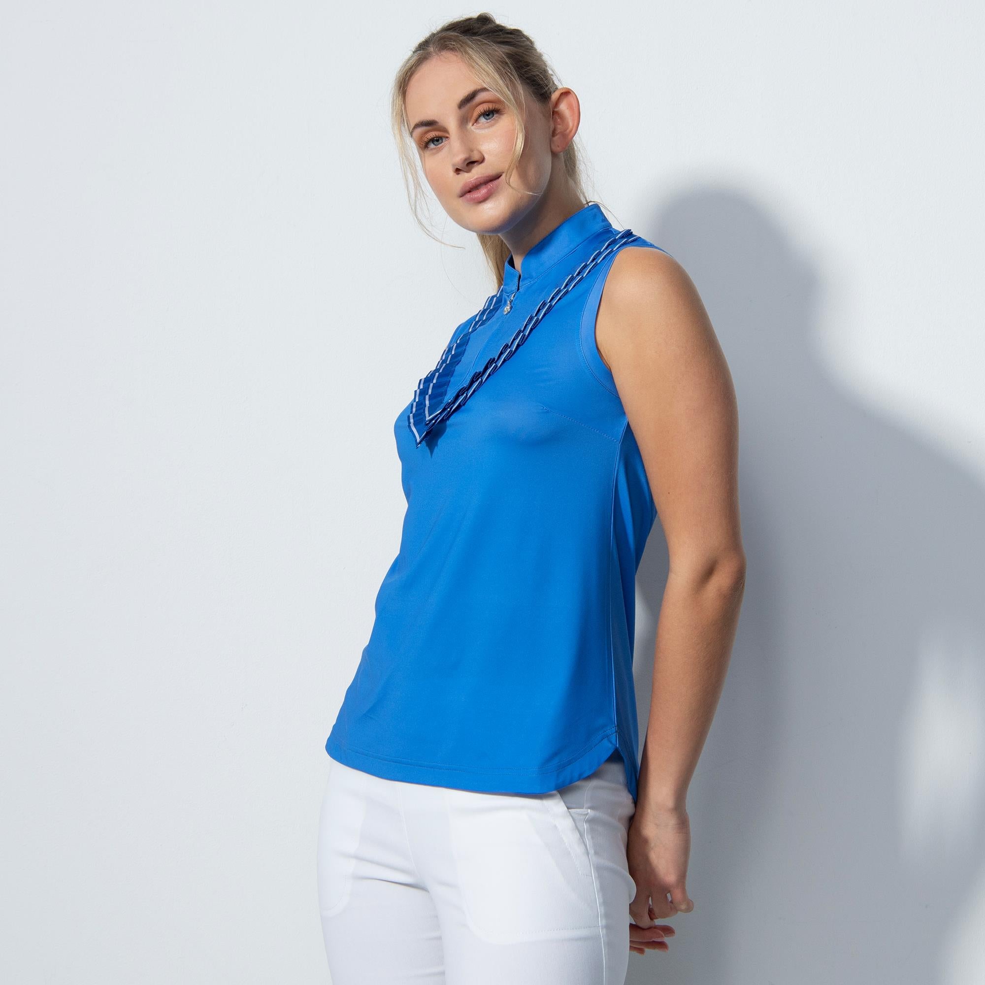 Daily Sports Istres Ladies Sleeveless Golf Polo Shirt Cosmic Blue