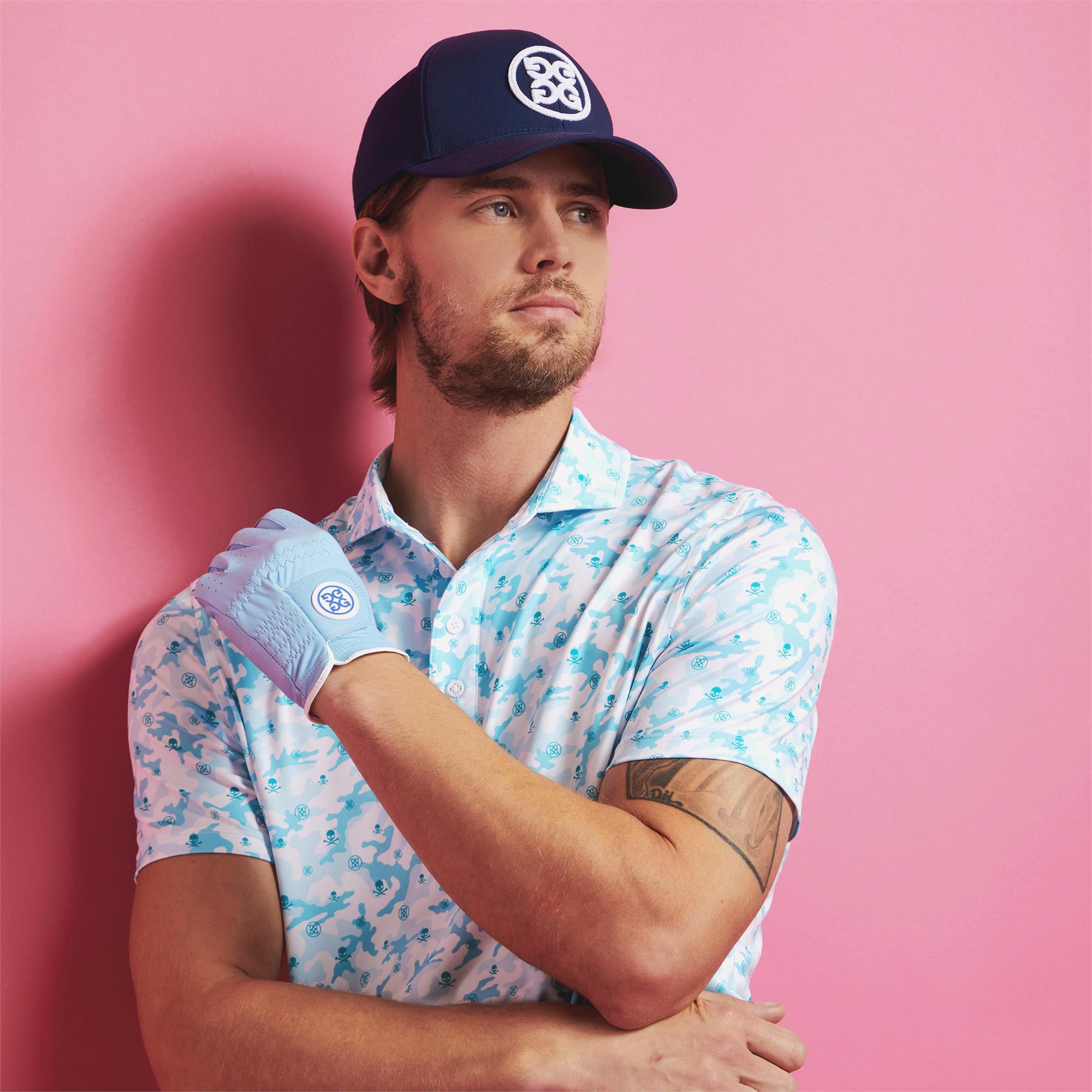 G/FORE Mapped Icon Camo Tech Jersey Polo Shirt Emerald