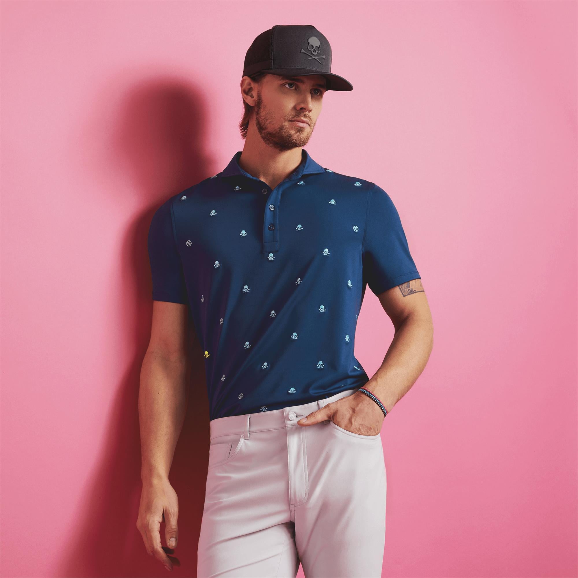 G/FORE Embroidered Skull & Tees Tech Jersey Polo Twilight