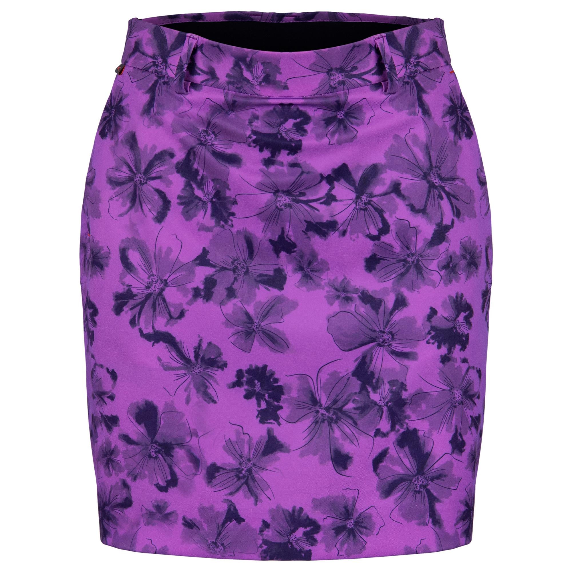 KJUS Ice Printed Ladies Golf Skort Foxglove/Atlanta Blue