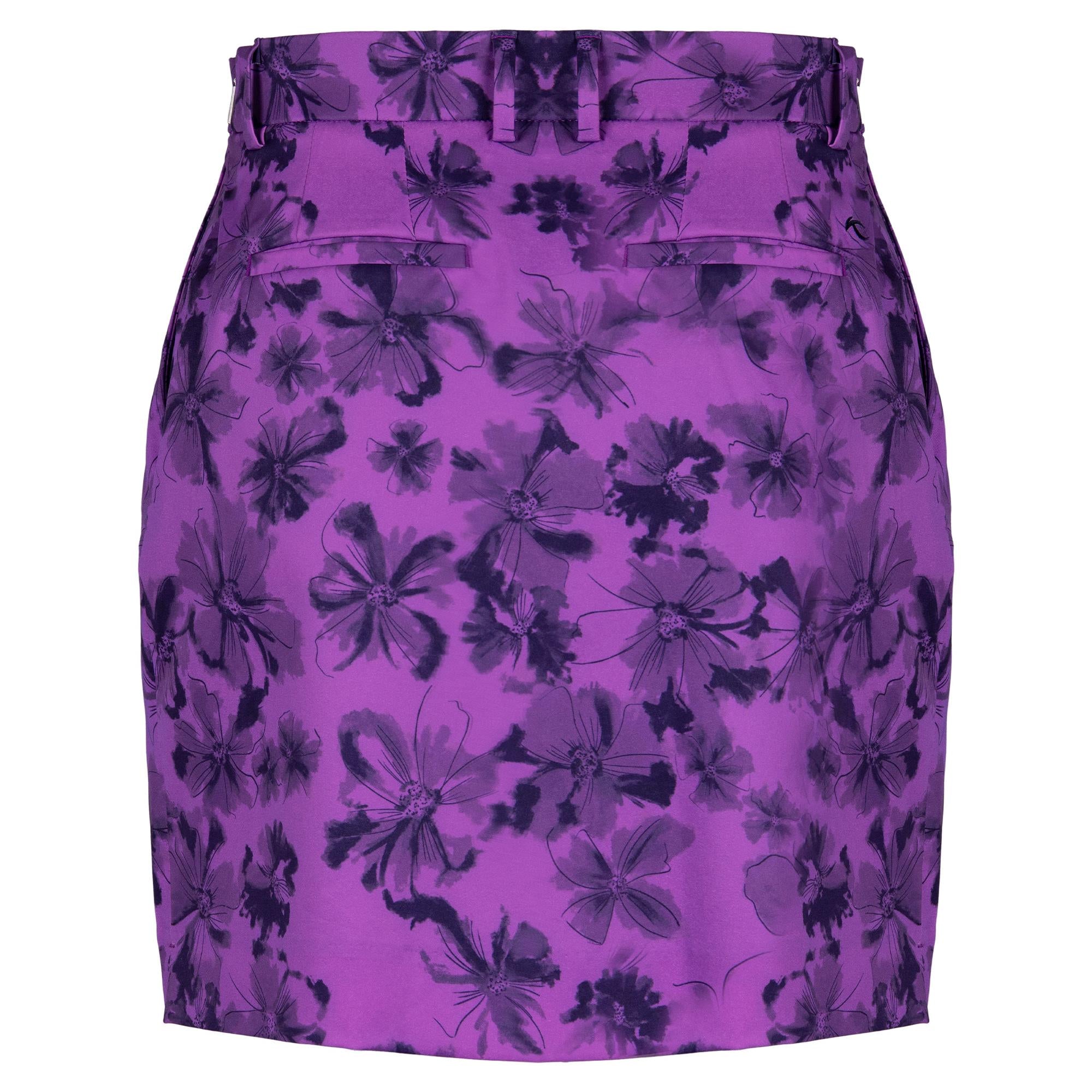 KJUS Ice Printed Ladies Golf Skort Foxglove/Atlanta Blue