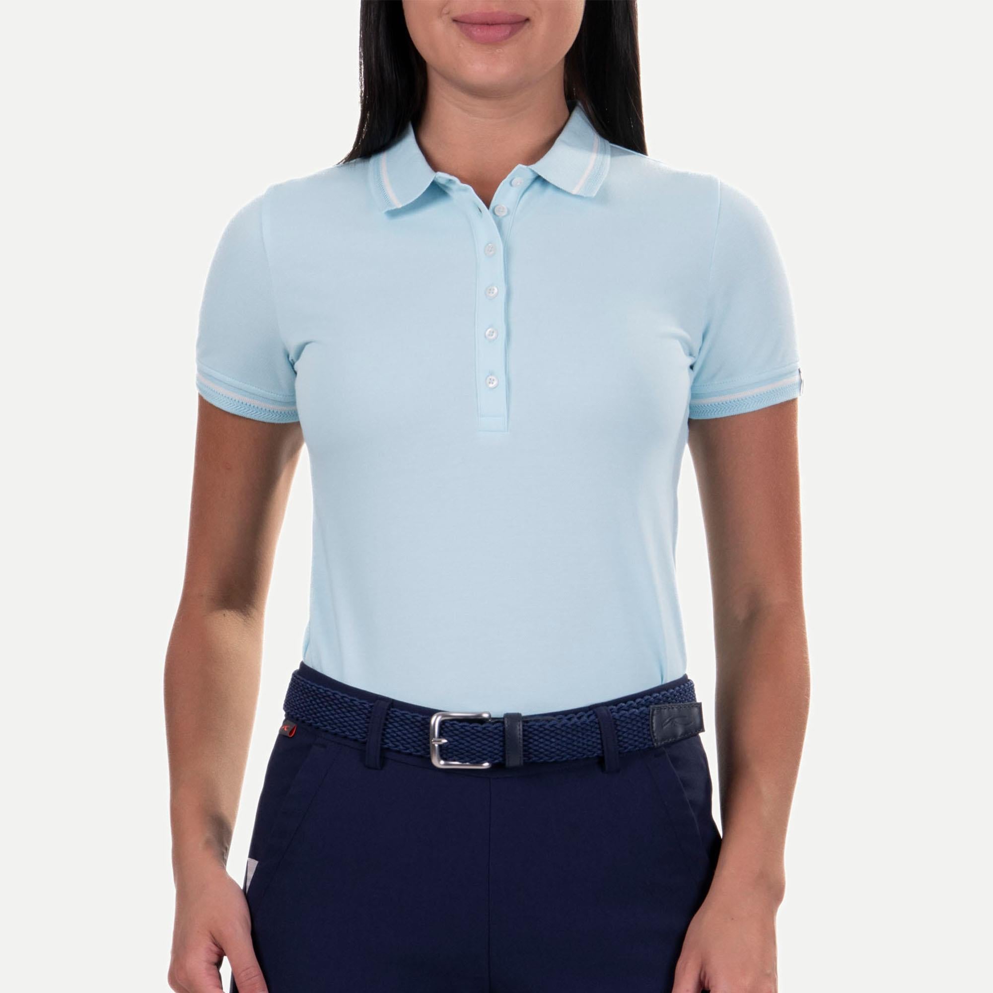 KJUS Sanna Ladies Golf Polo Shirt Icy Blue