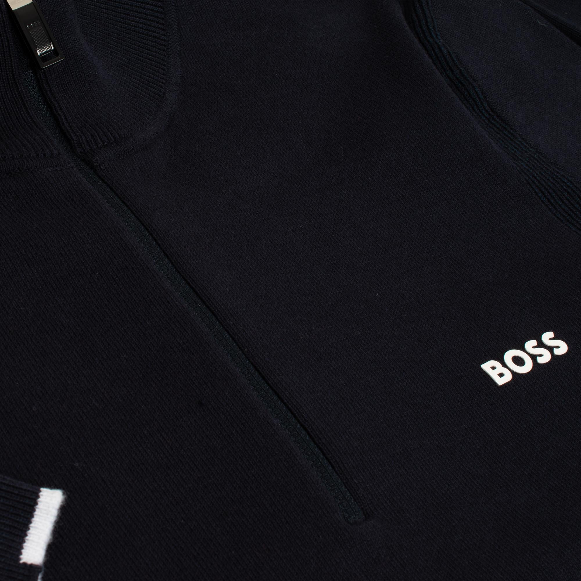 Boss Ever-X Quarter Zip Sweater Dark Blue