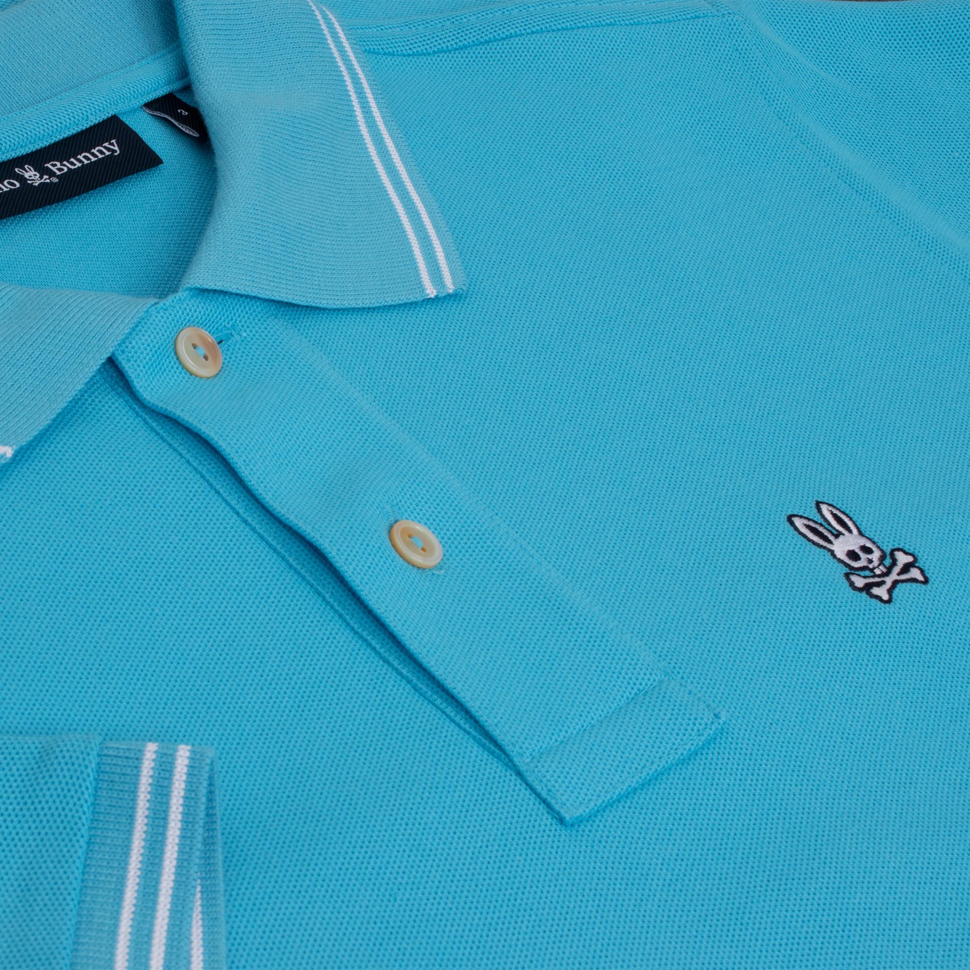 Psycho Bunny Logan Pique Polo Aquarius