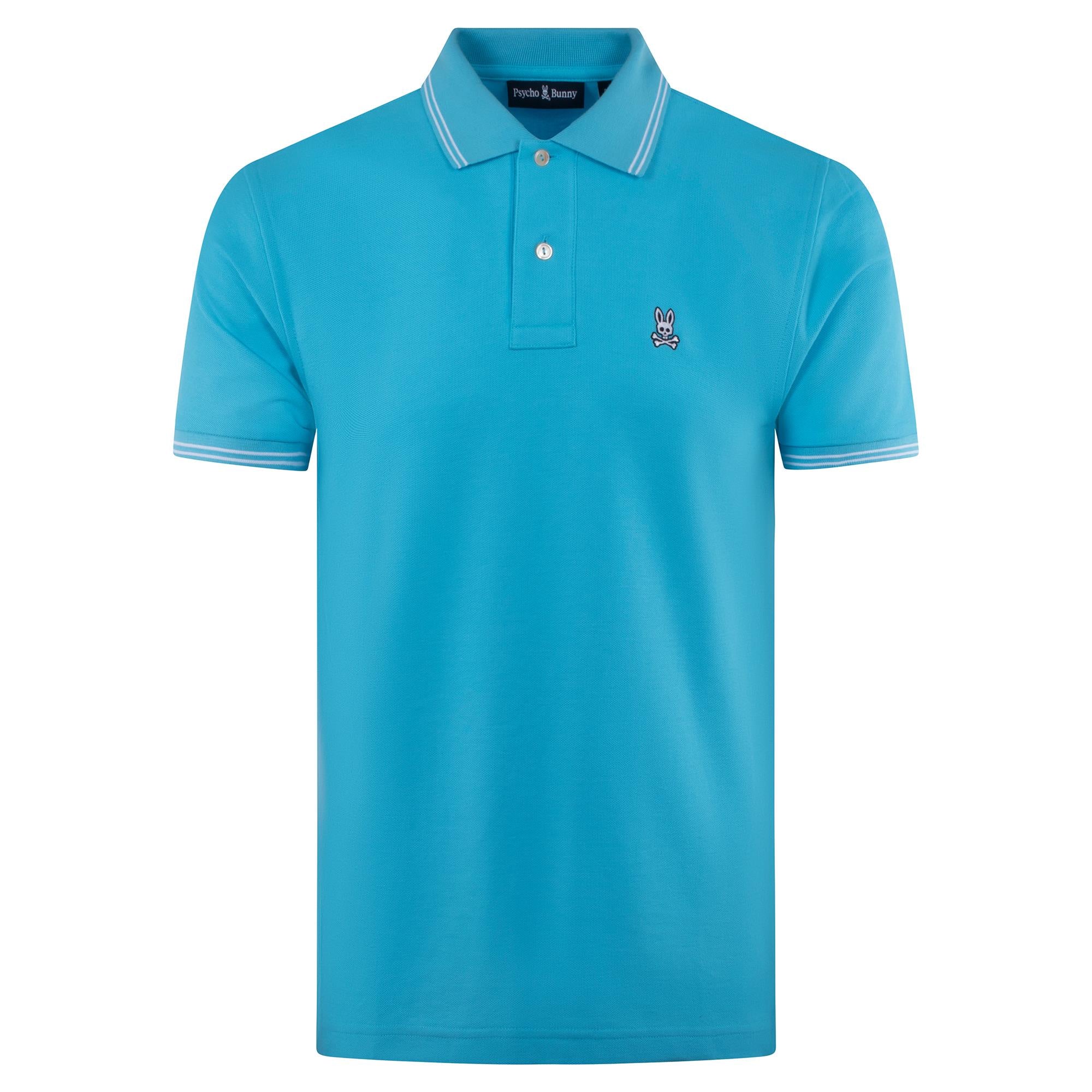 Psycho Bunny Logan Pique Polo Aquarius